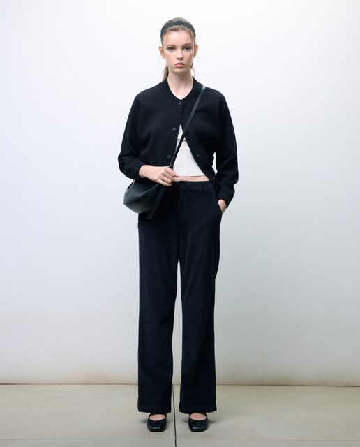 Pantalón de mujer pana wide leg