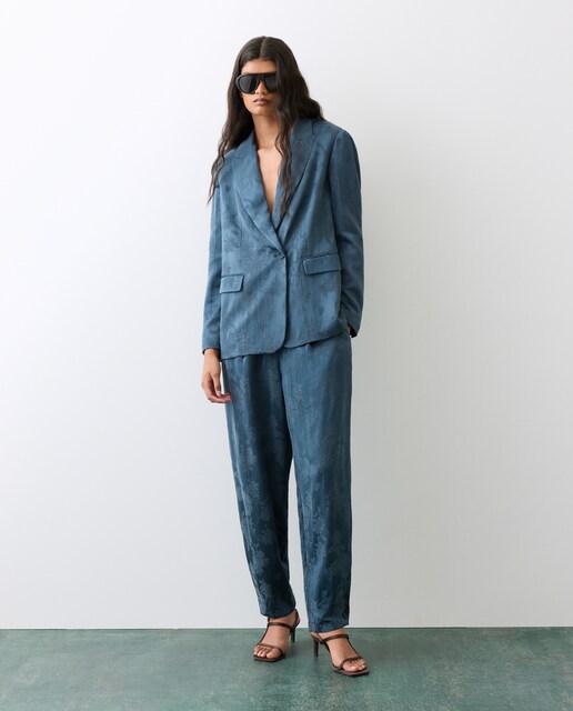 Pantalón bombacho de mujer jacquard