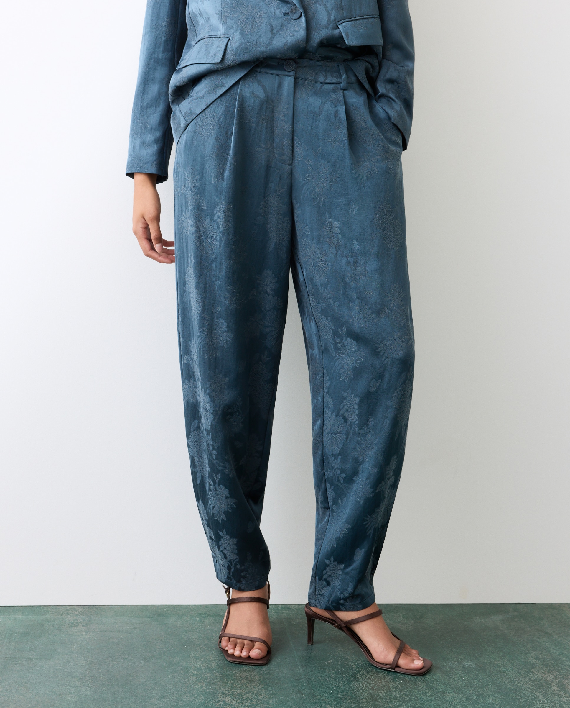 Pantalón bombacho de mujer jacquard - Tintoretto - Azul oscuro Azul oscuro-2