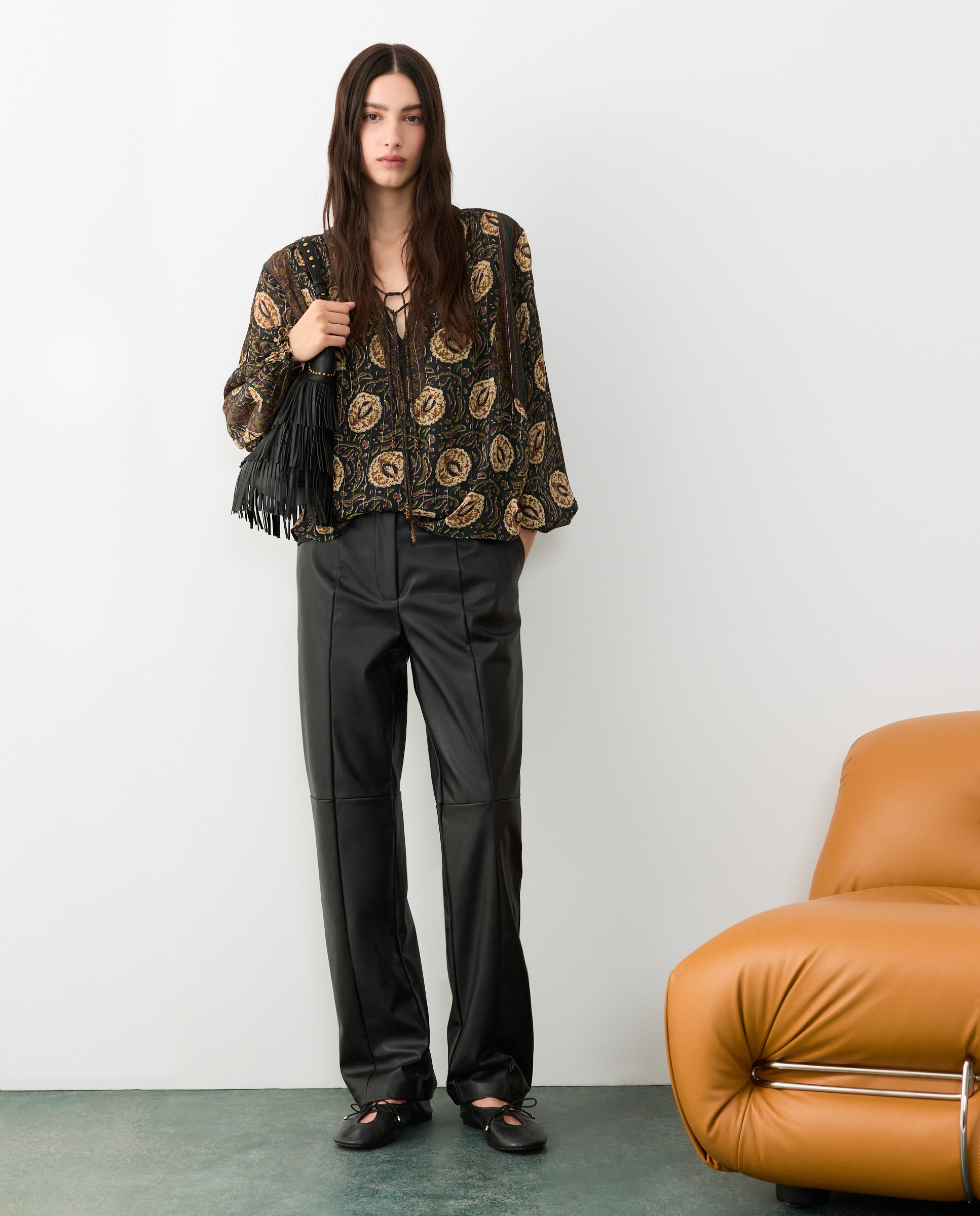 Imagen 1 de Pantalón de mujer efecto piel - Tintoretto - Negro Negro