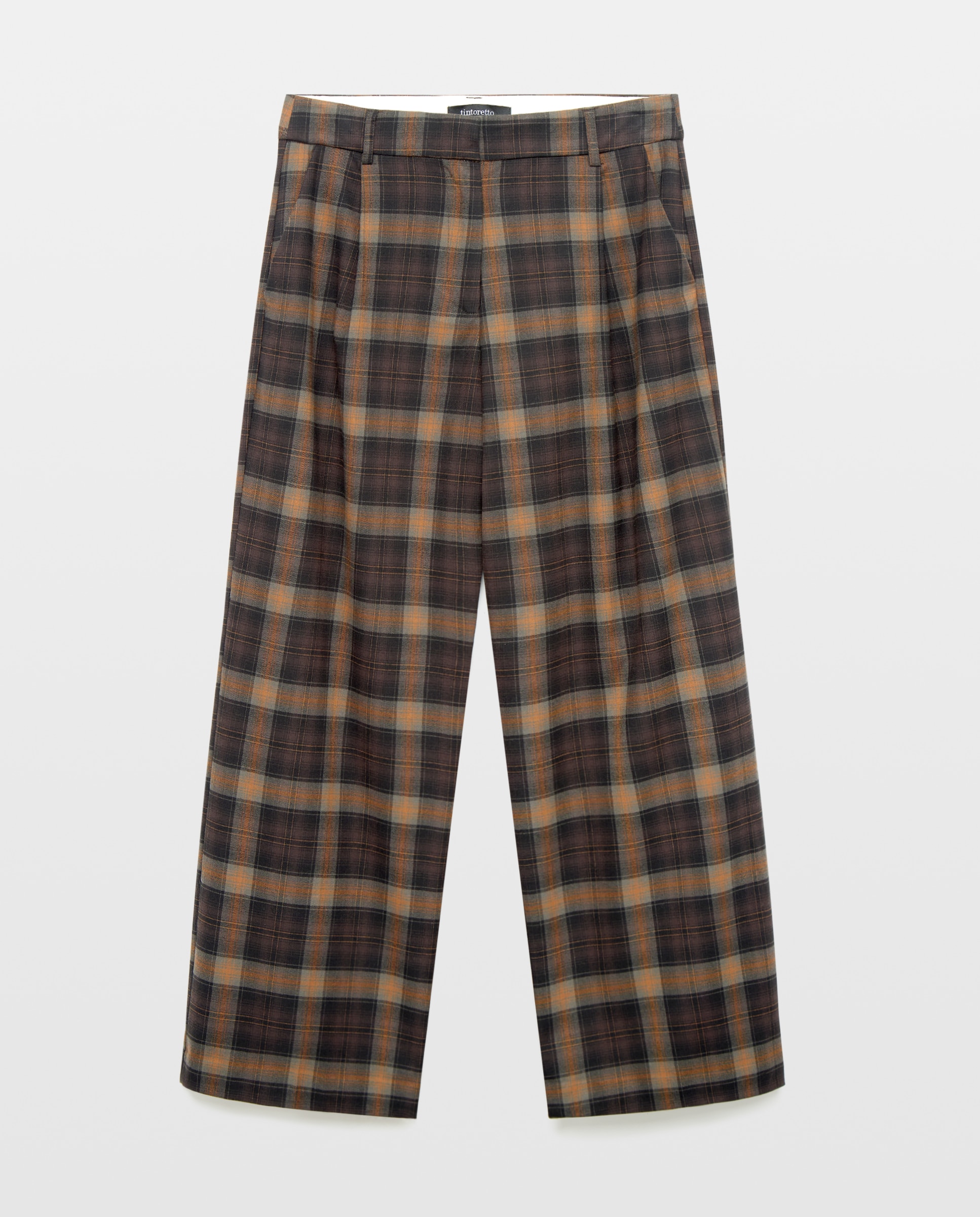 Pantalón pinzas ancho - Tintoretto - Marrón Marrón-5