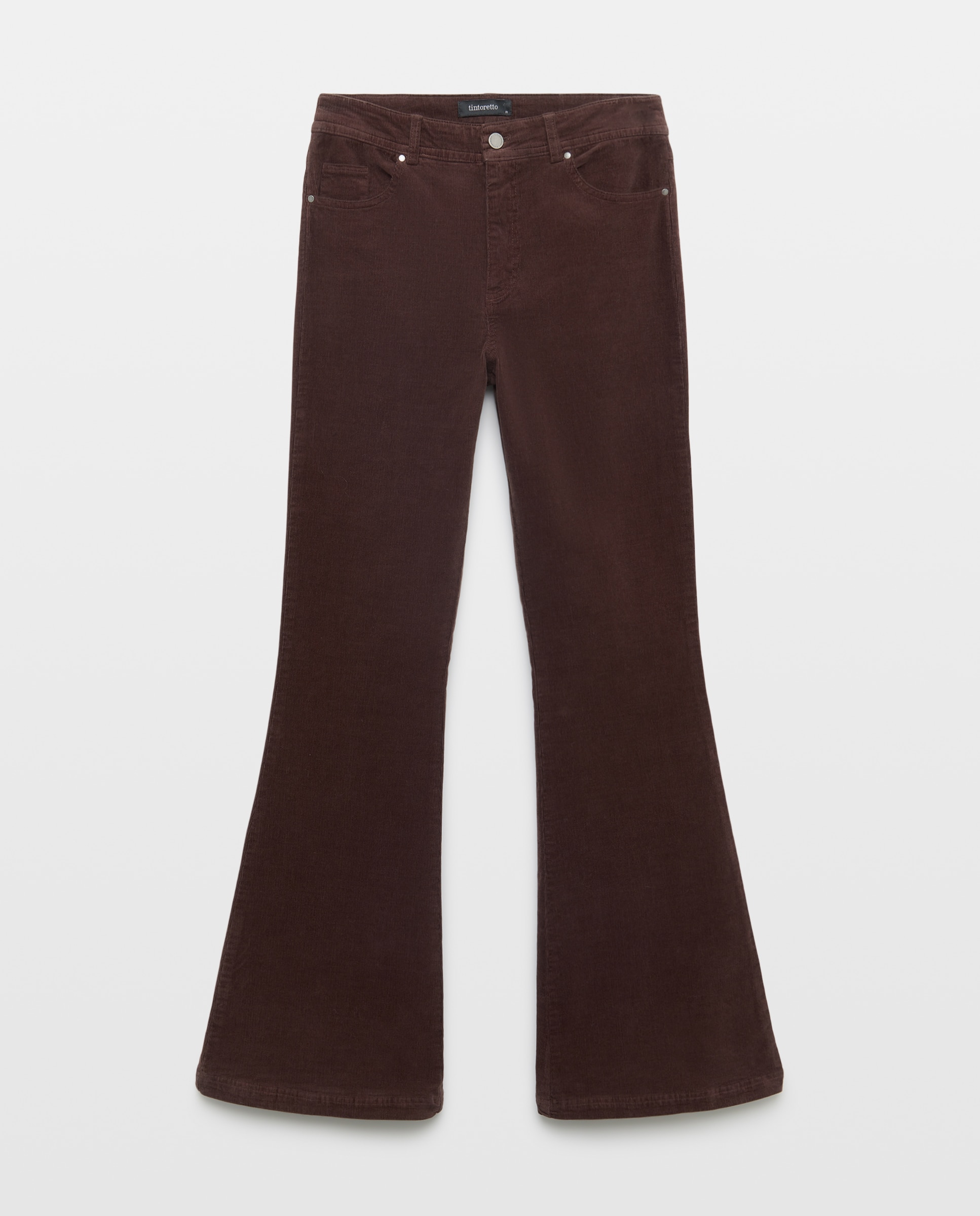 Pantalón pana flare de mujer - Tintoretto - Negro Negro-4