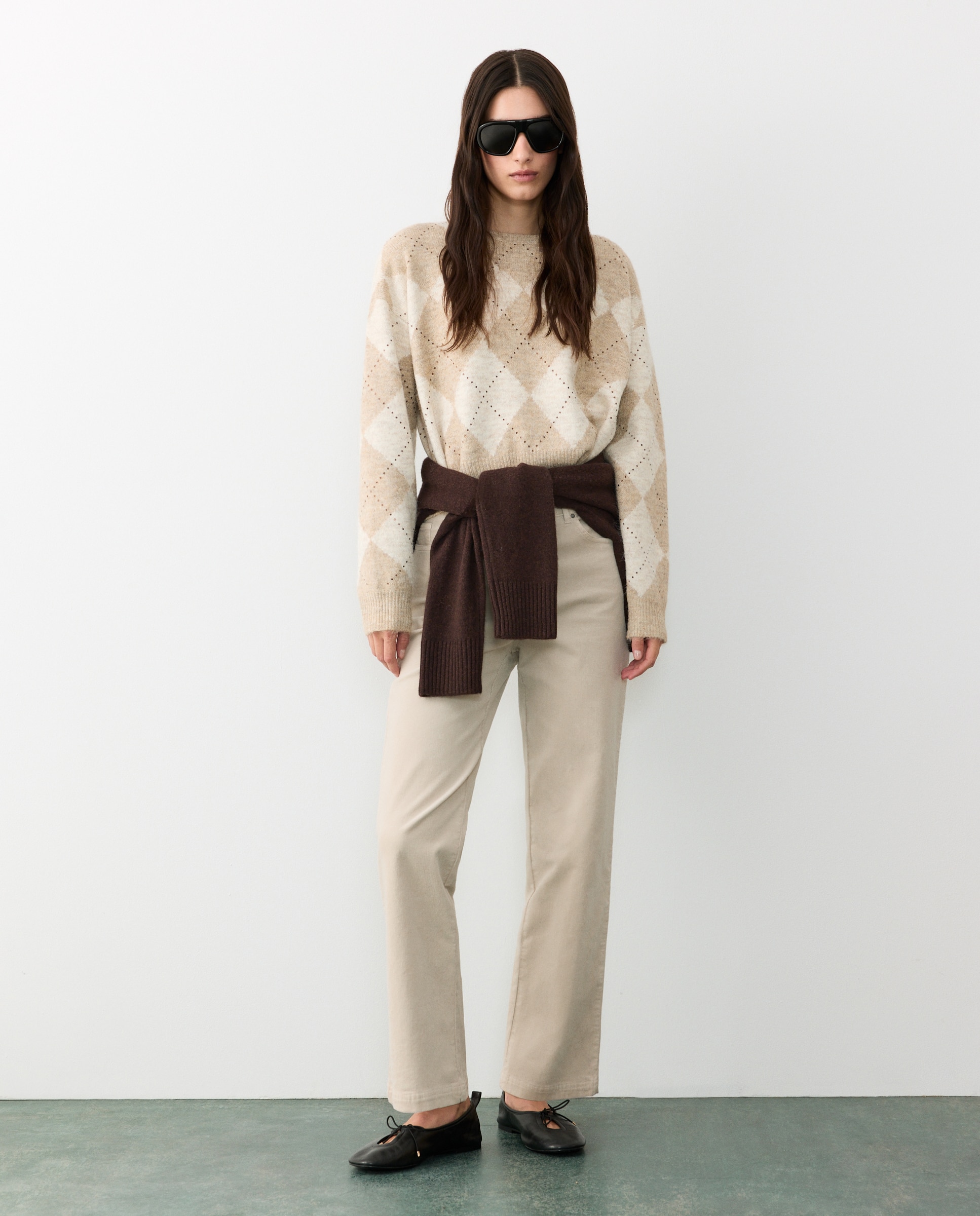 Pantalón pana cropped de mujer - Tintoretto - Marrón Marrón-1