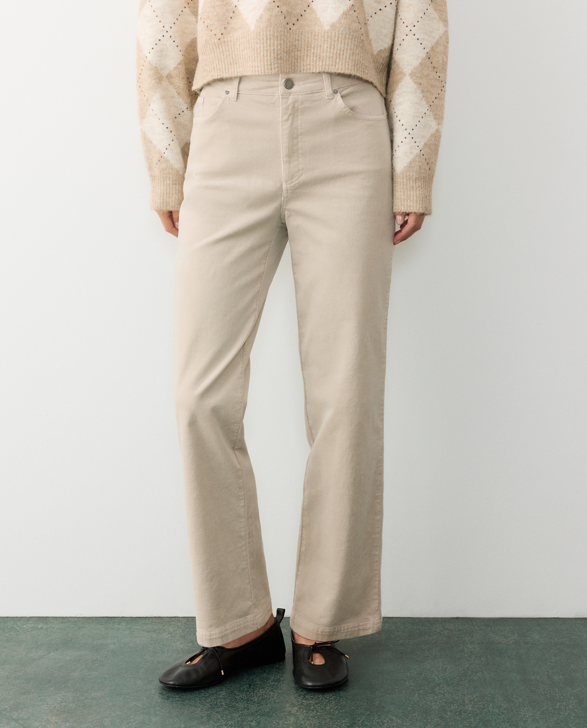 Pantalón pana cropped de mujer - Tintoretto - Marrón Marrón-2