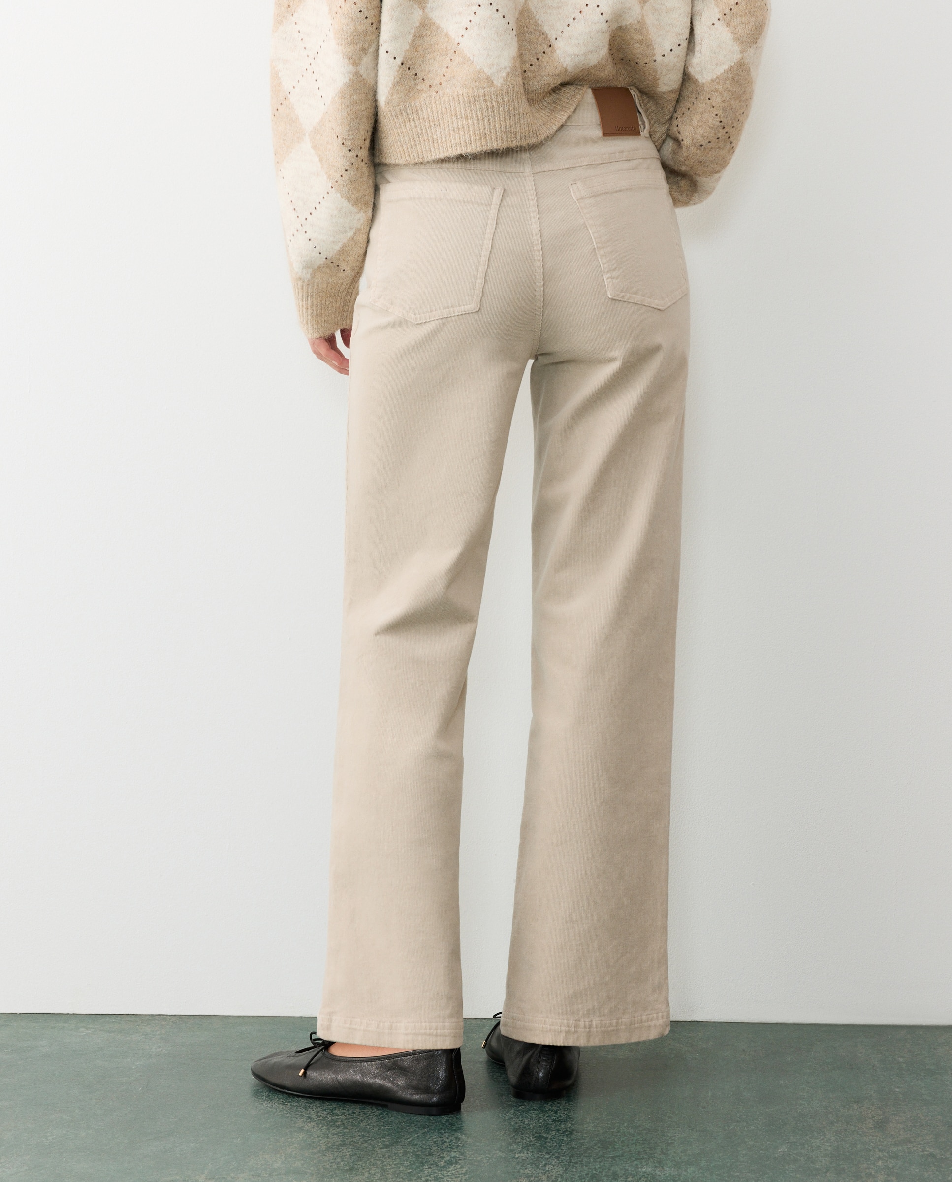 Pantalón pana cropped de mujer - Tintoretto - Marrón Marrón-3