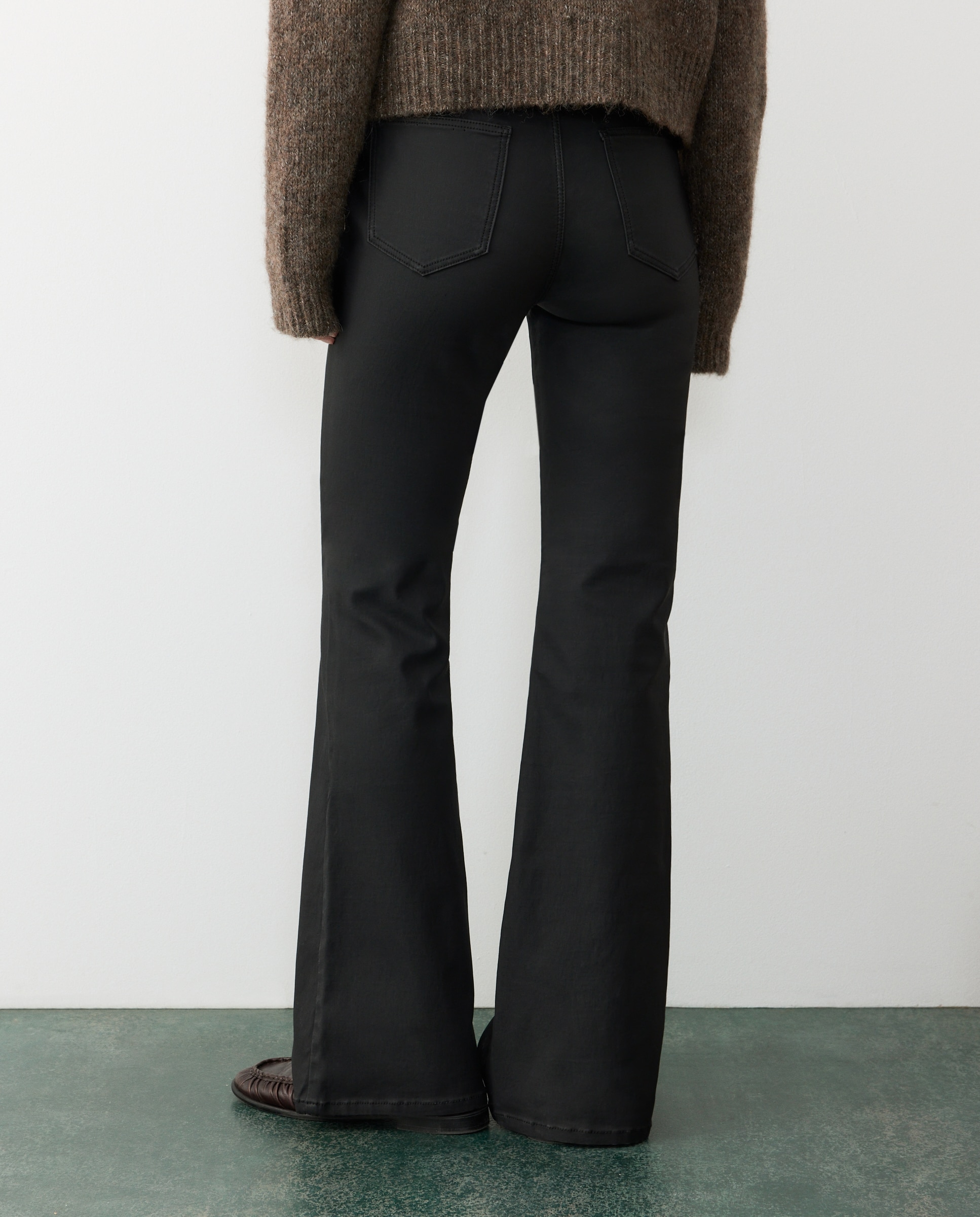 Pantalón flare coated de mujer - Tintoretto - Negro Negro-3