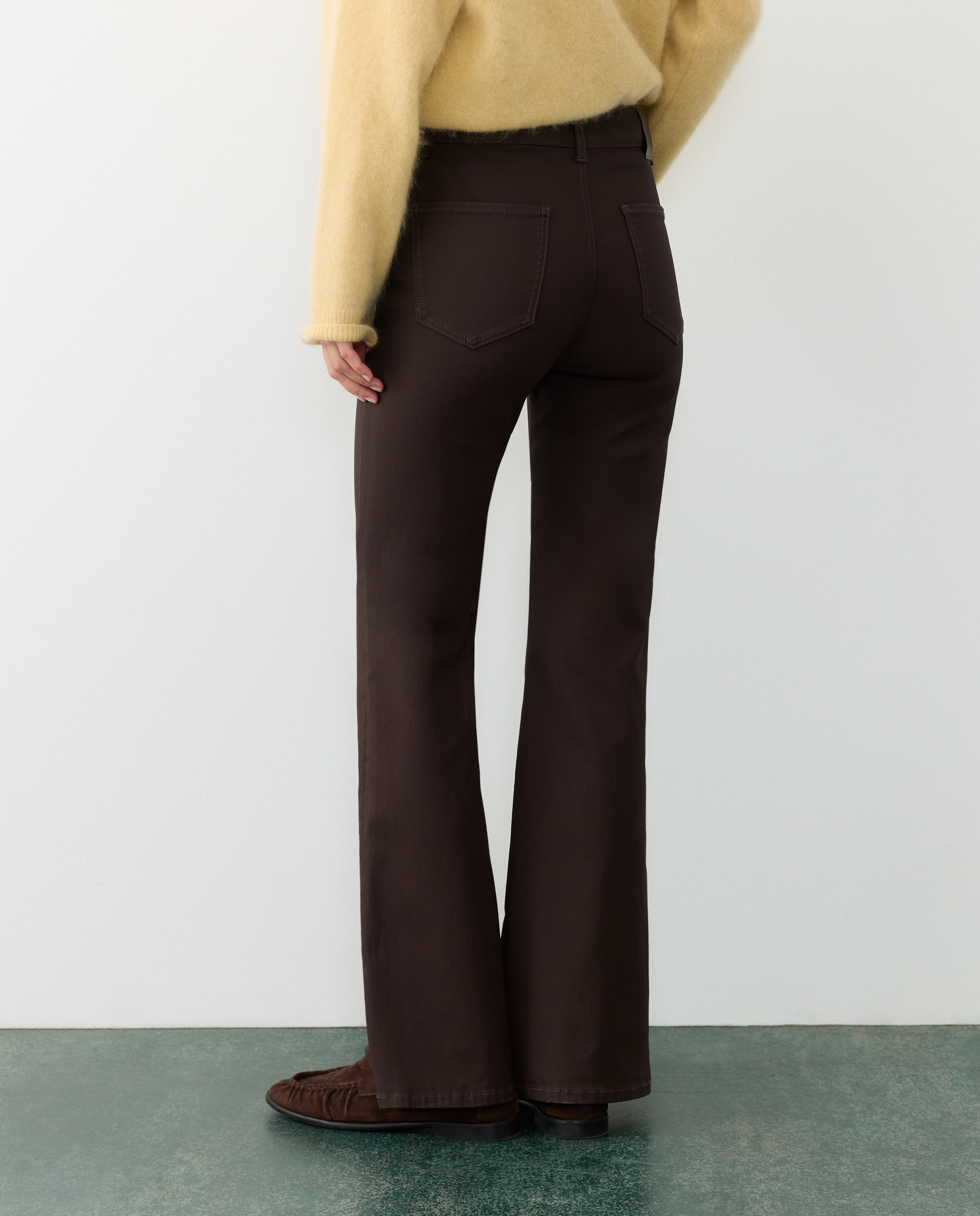 Pantalón flare coated de mujer - Tintoretto - 291 Berenjena 291 Berenjena-3