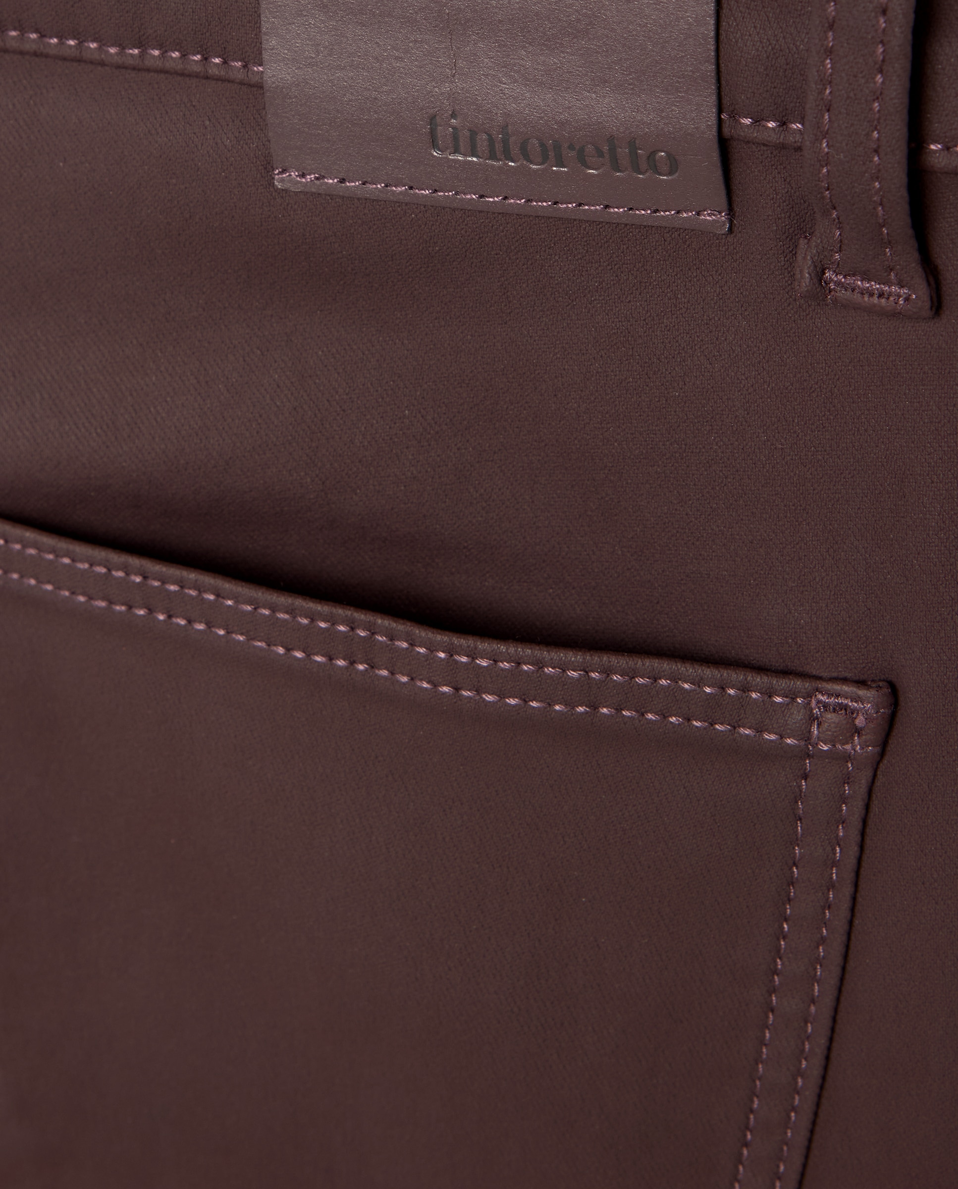 Pantalón flare coated de mujer - Tintoretto - 291 Berenjena 291 Berenjena-5