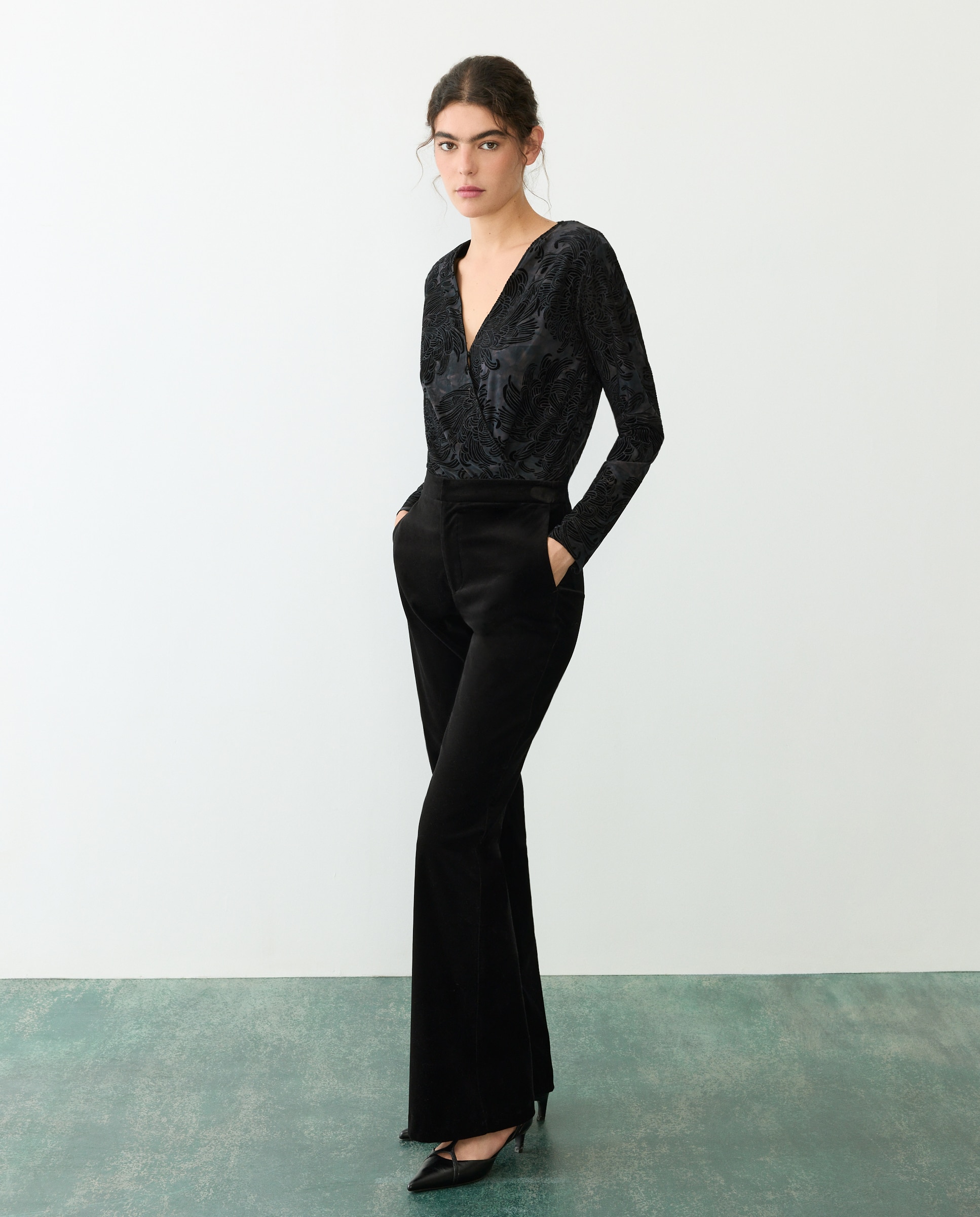 Pantalón velvet - Tintoretto - Negro Negro-1