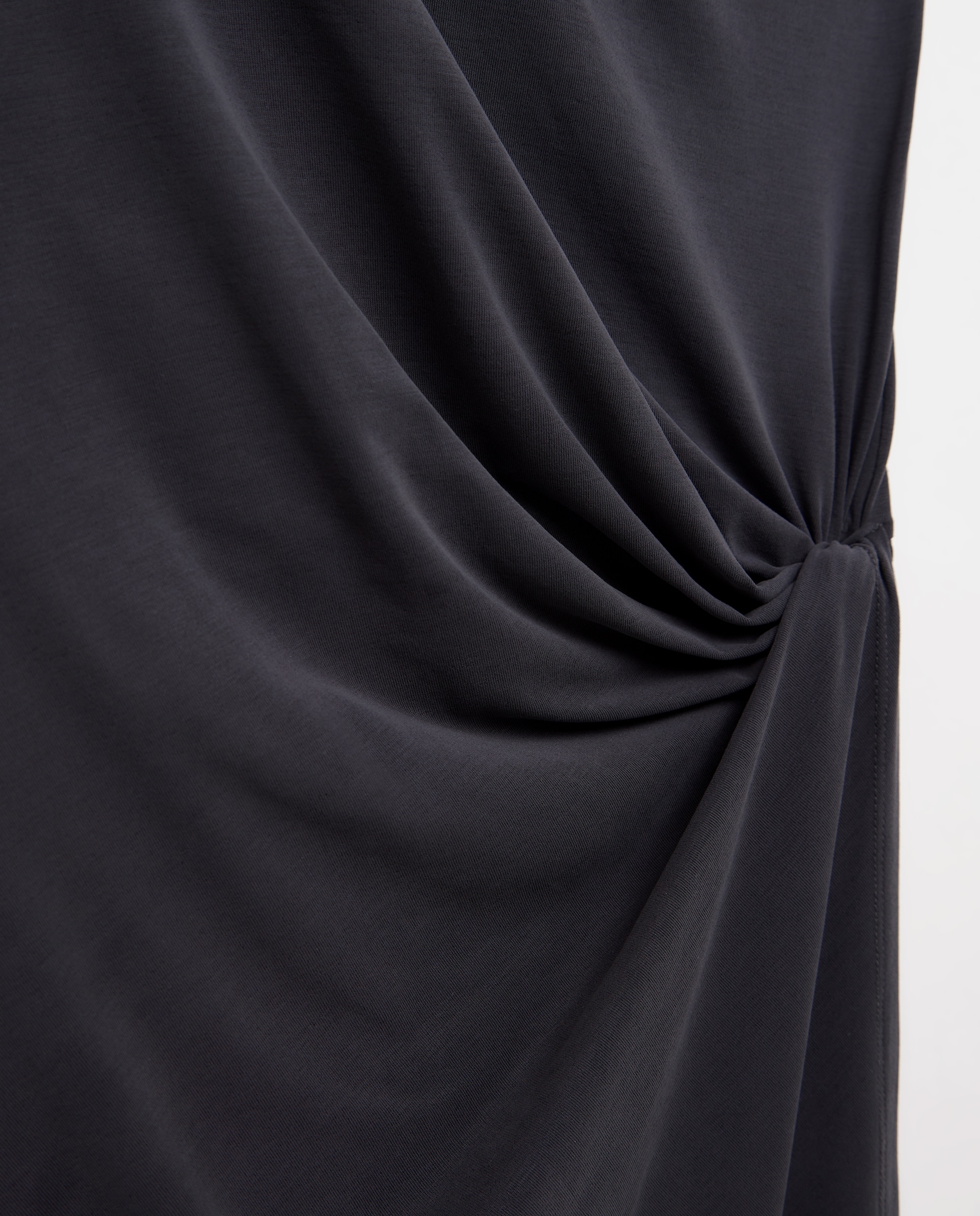 Vestido Assimétrico com Nó Lateral 830 Antracite-6