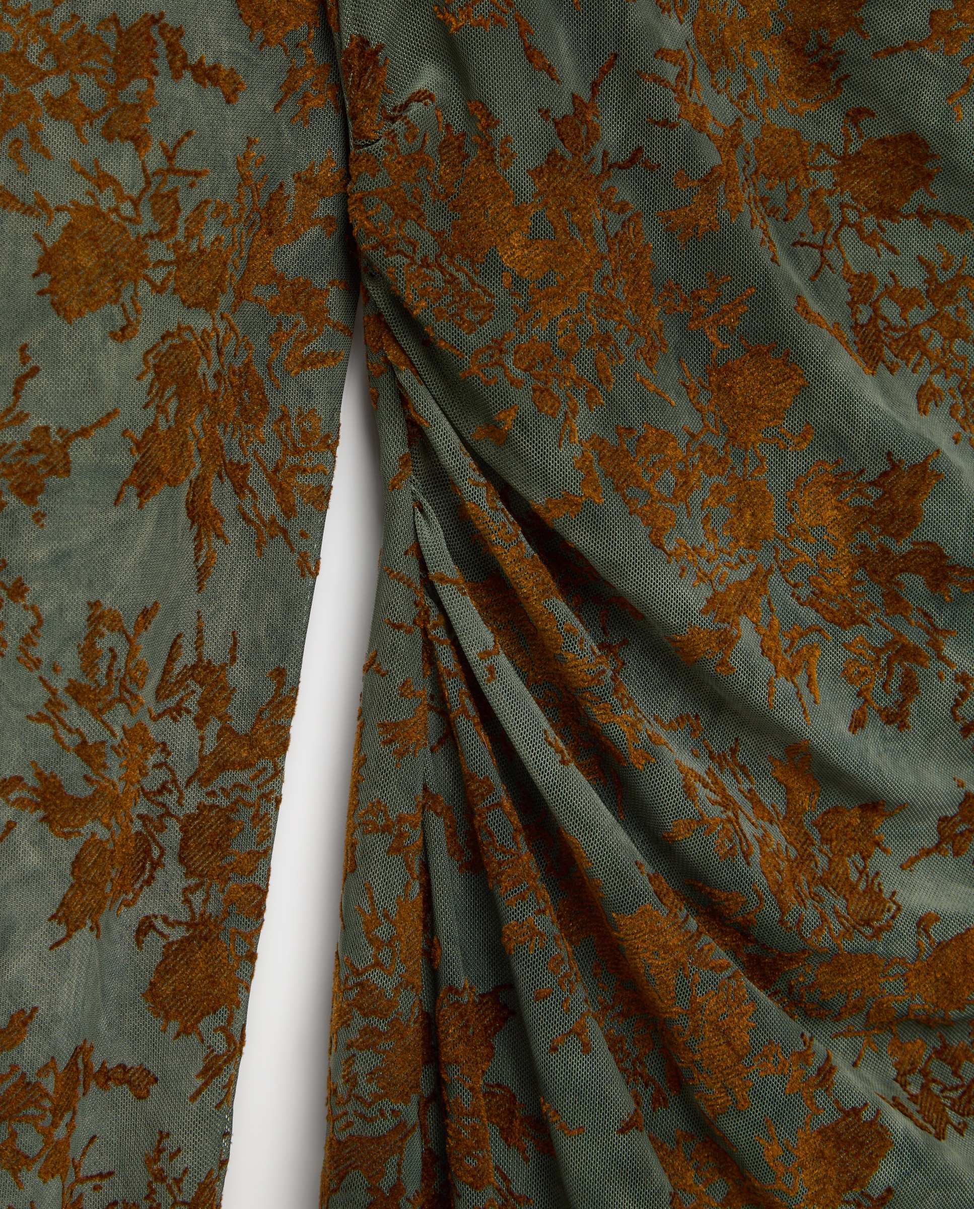 Vestido largo estampado devoré - Tintoretto - 530 Verde oscuro 530 Verde oscuro-6