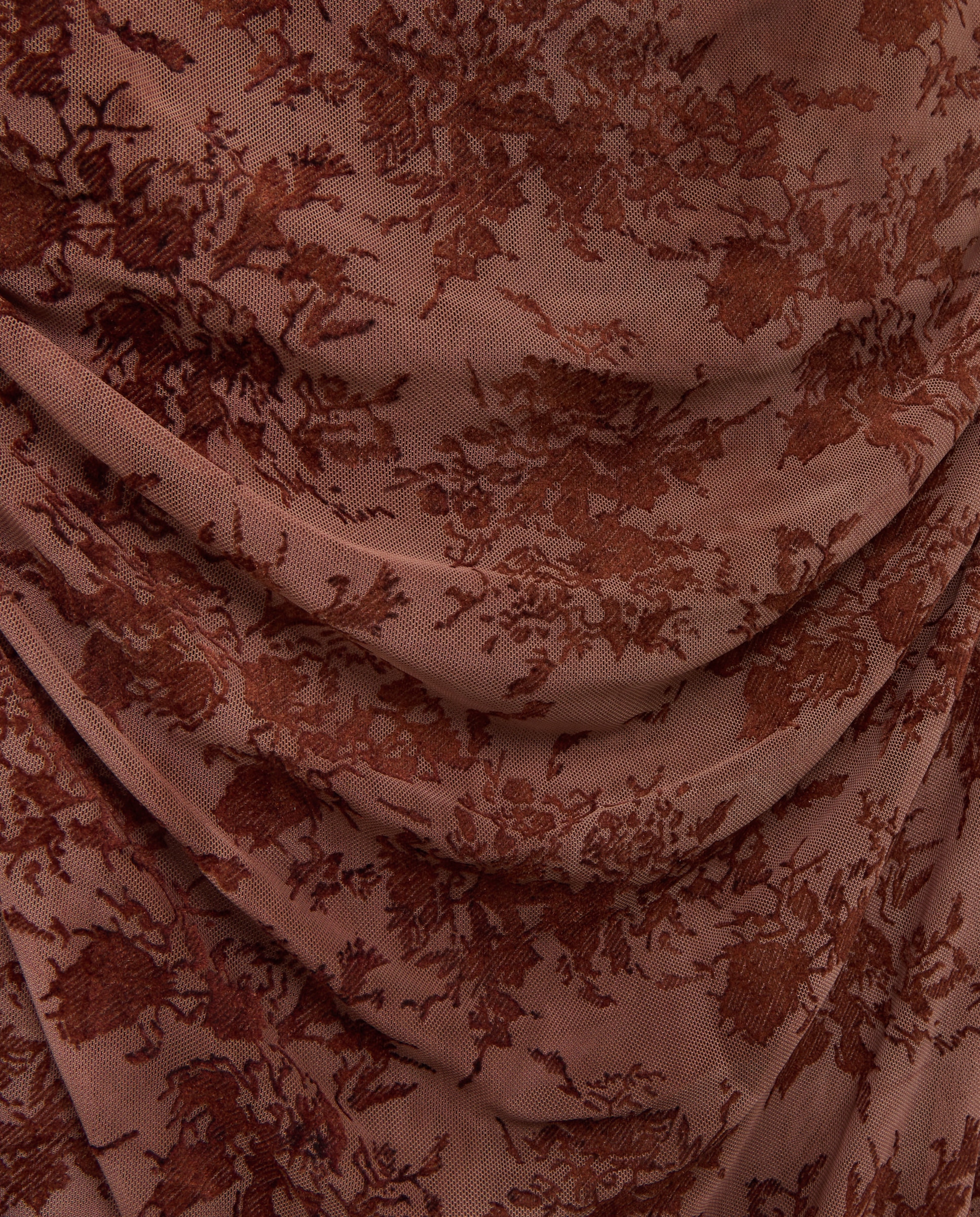 Vestido largo estampado devoré - Tintoretto - Ciruela Ciruela-5