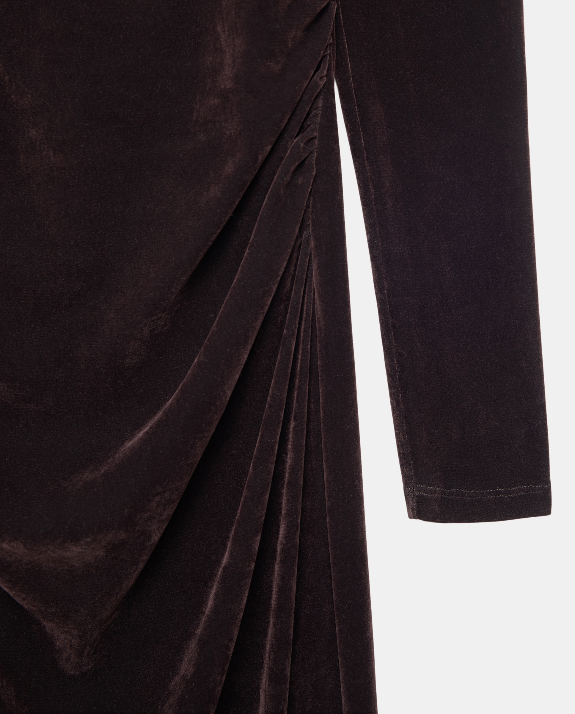Imagen 6 de Vestido largo con escote asimétrico velvet - Tintoretto - Chocolate Chocolate