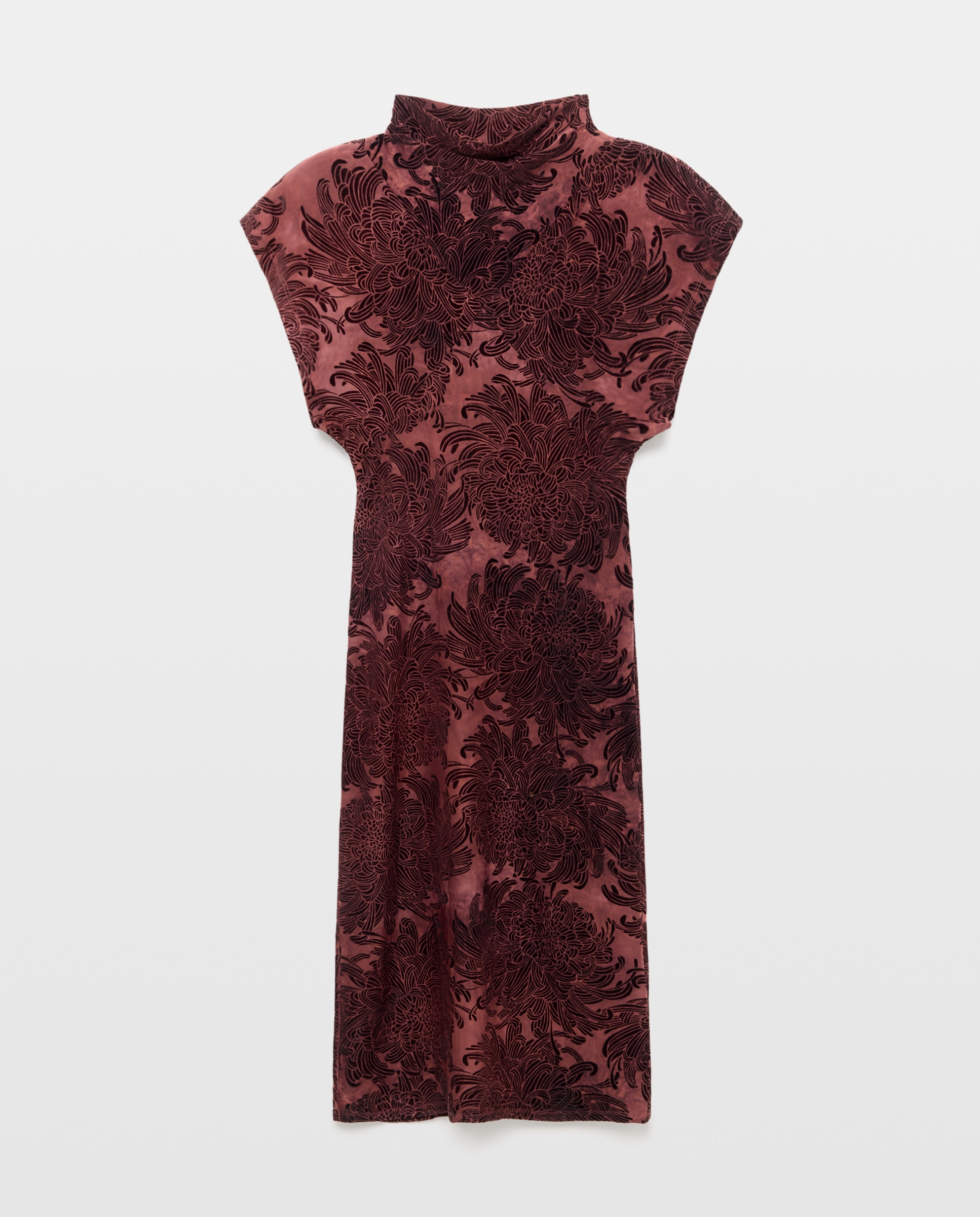 Imagen 4 de Vestido largo estampado hombreras - Tintoretto - Rosa Rosa