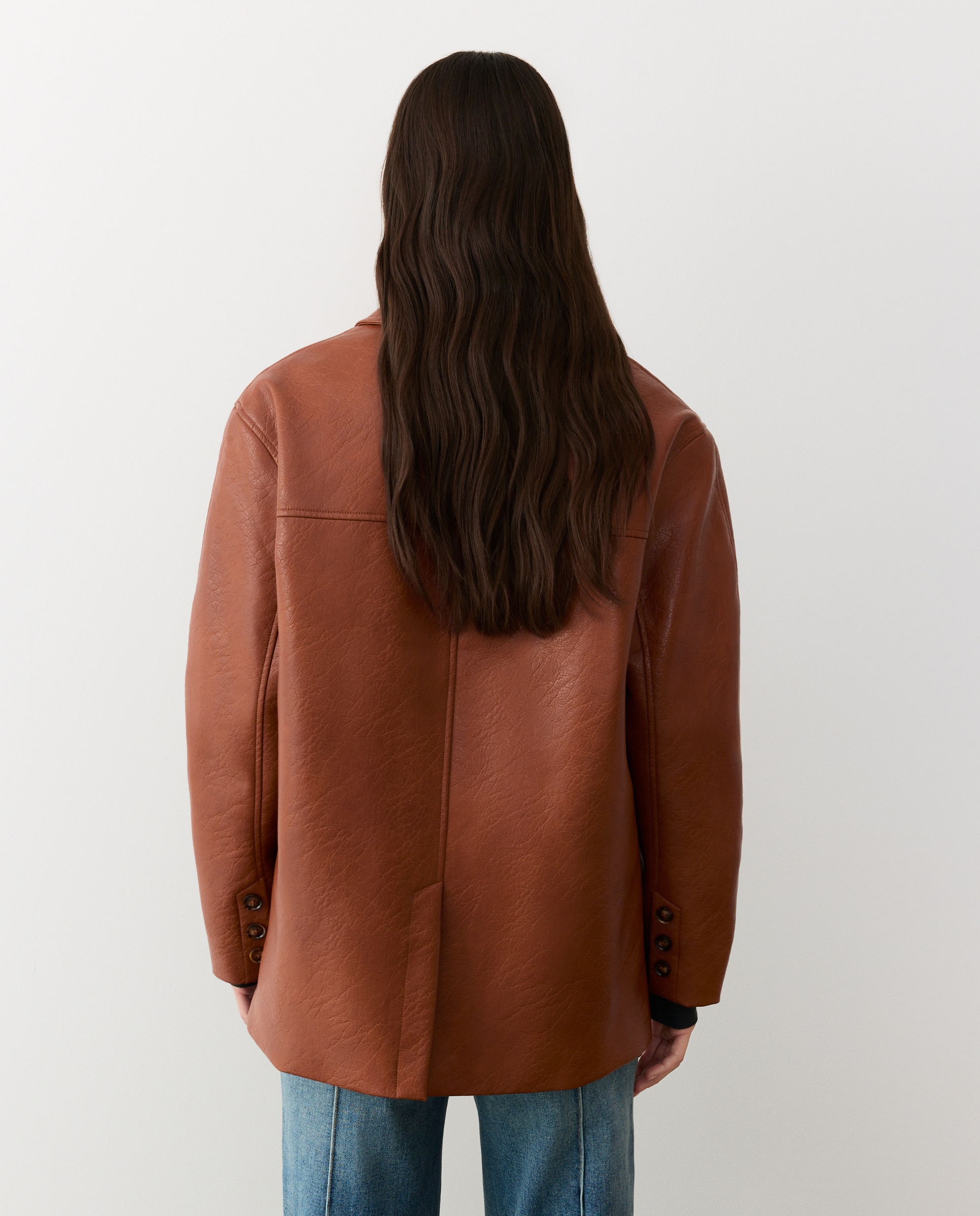 Chaquetón efecto piel de mujer - Tintoretto - 740 Tabaco 740 Tabaco-3