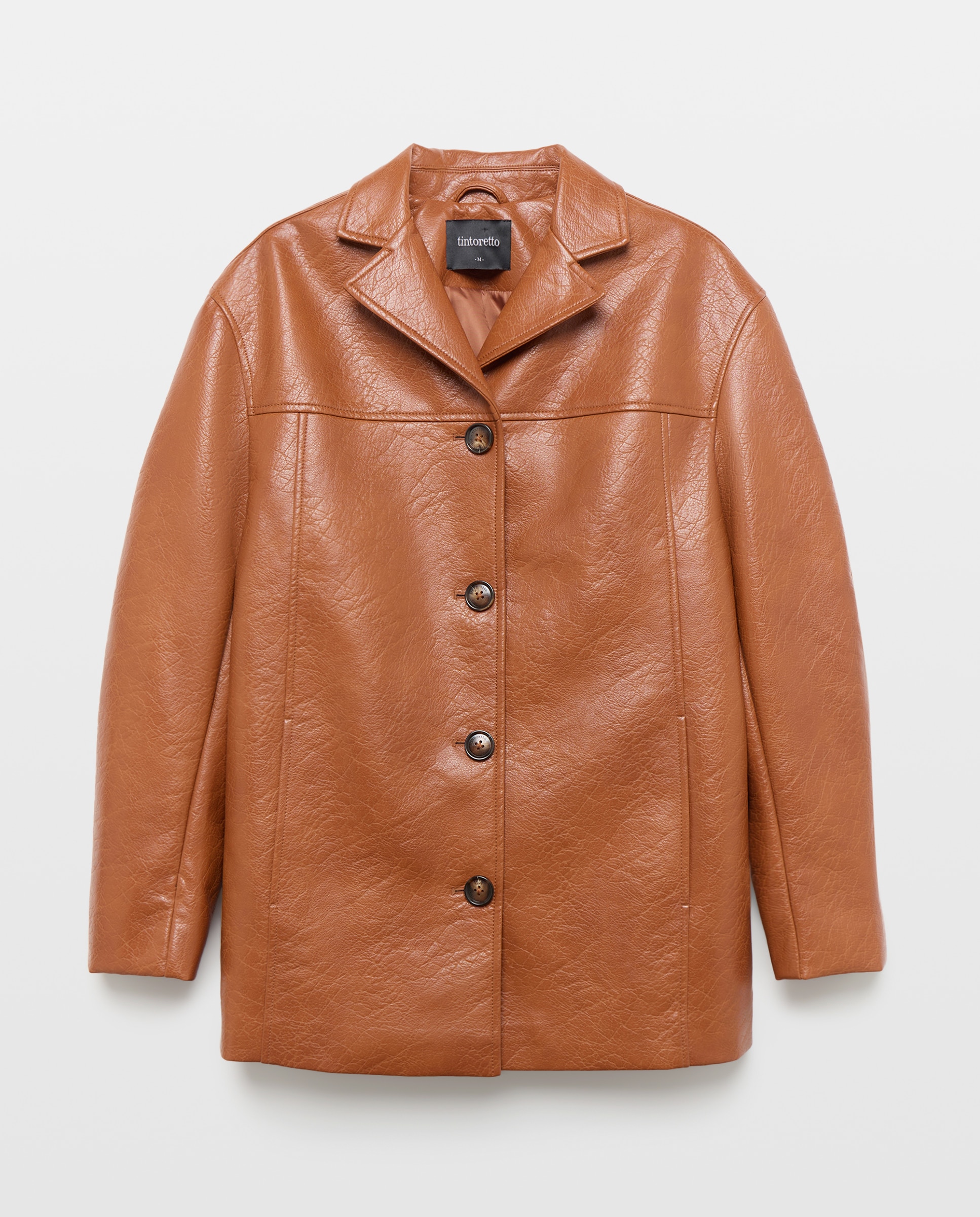 Chaquetón efecto piel de mujer - Tintoretto - 740 Tabaco 740 Tabaco-4