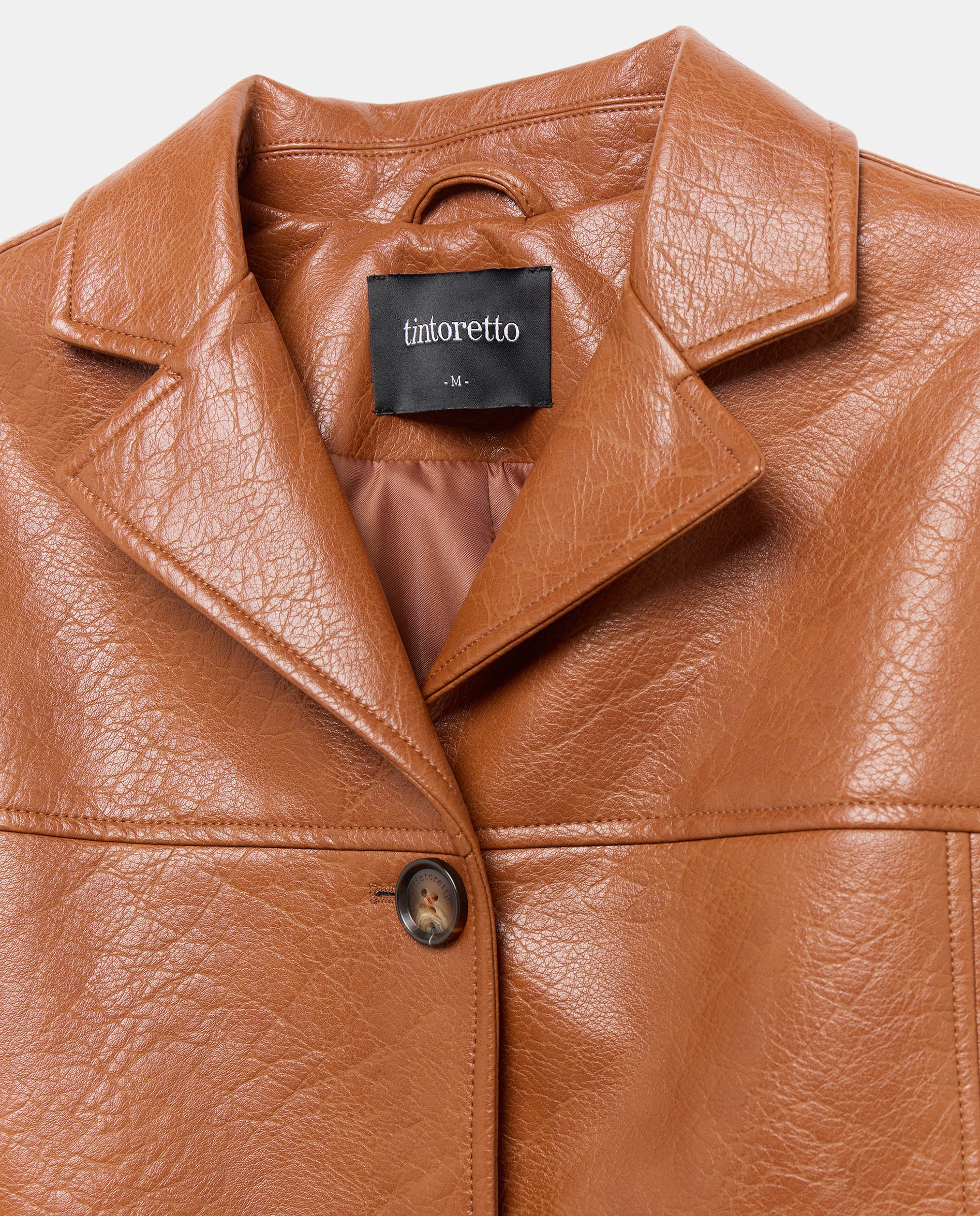 Chaquetón efecto piel de mujer - Tintoretto - 740 Tabaco 740 Tabaco-5