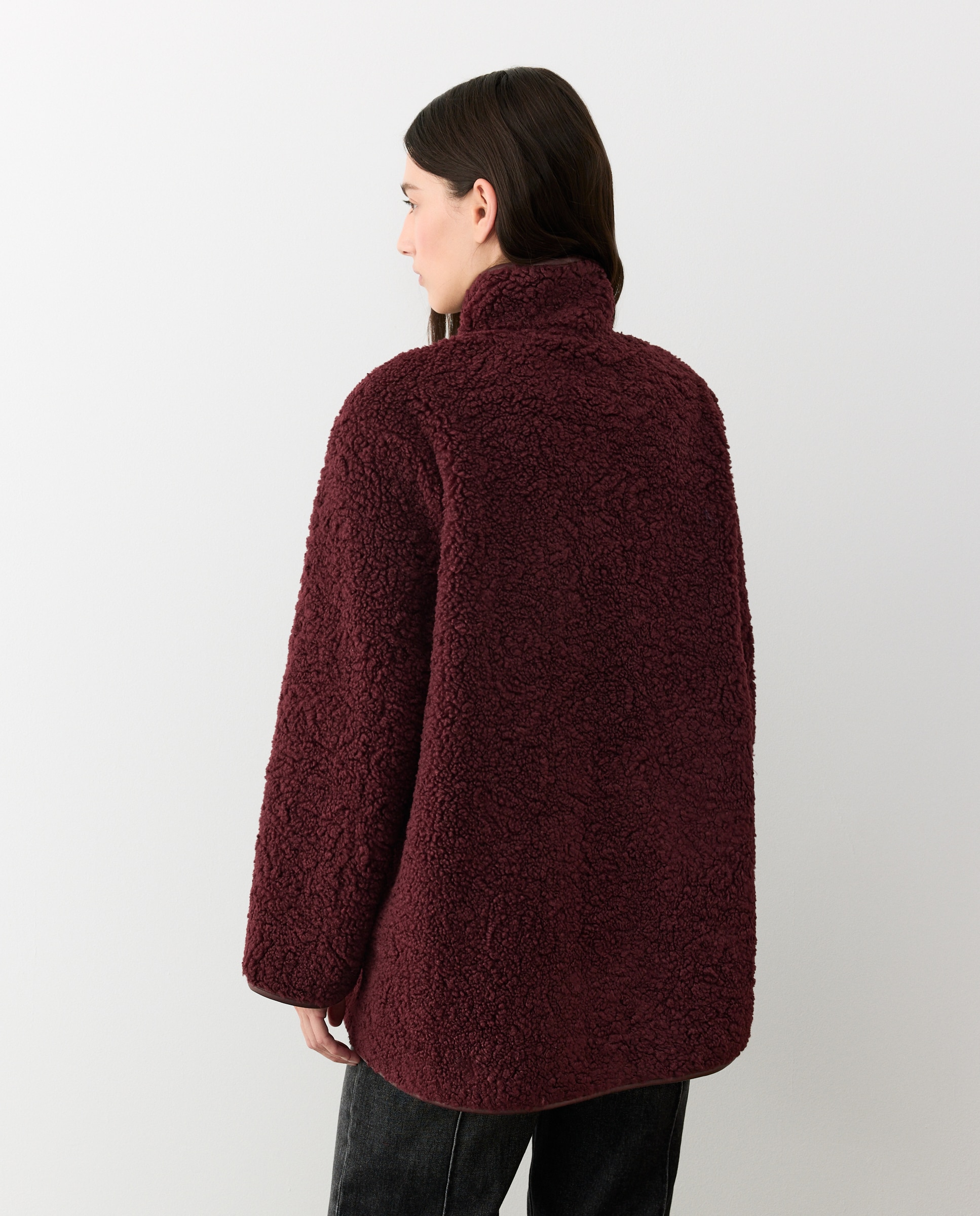 Chaqueta larga bouclé cierre alamares - Tintoretto - 290 Burdeos 290 Burdeos-4