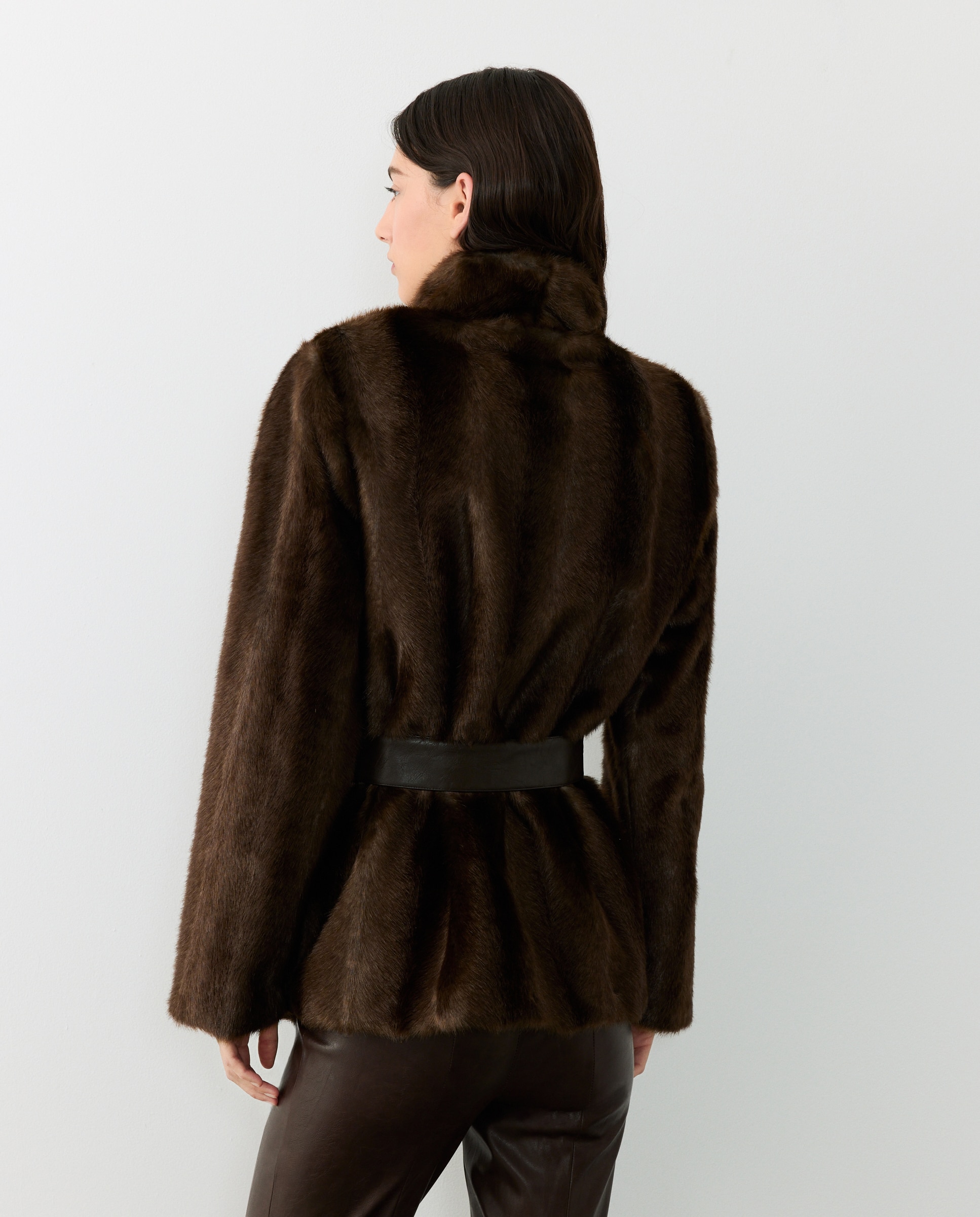 Chaquetón pelo combinado - Tintoretto - 700 Marrón 700 Marrón-4