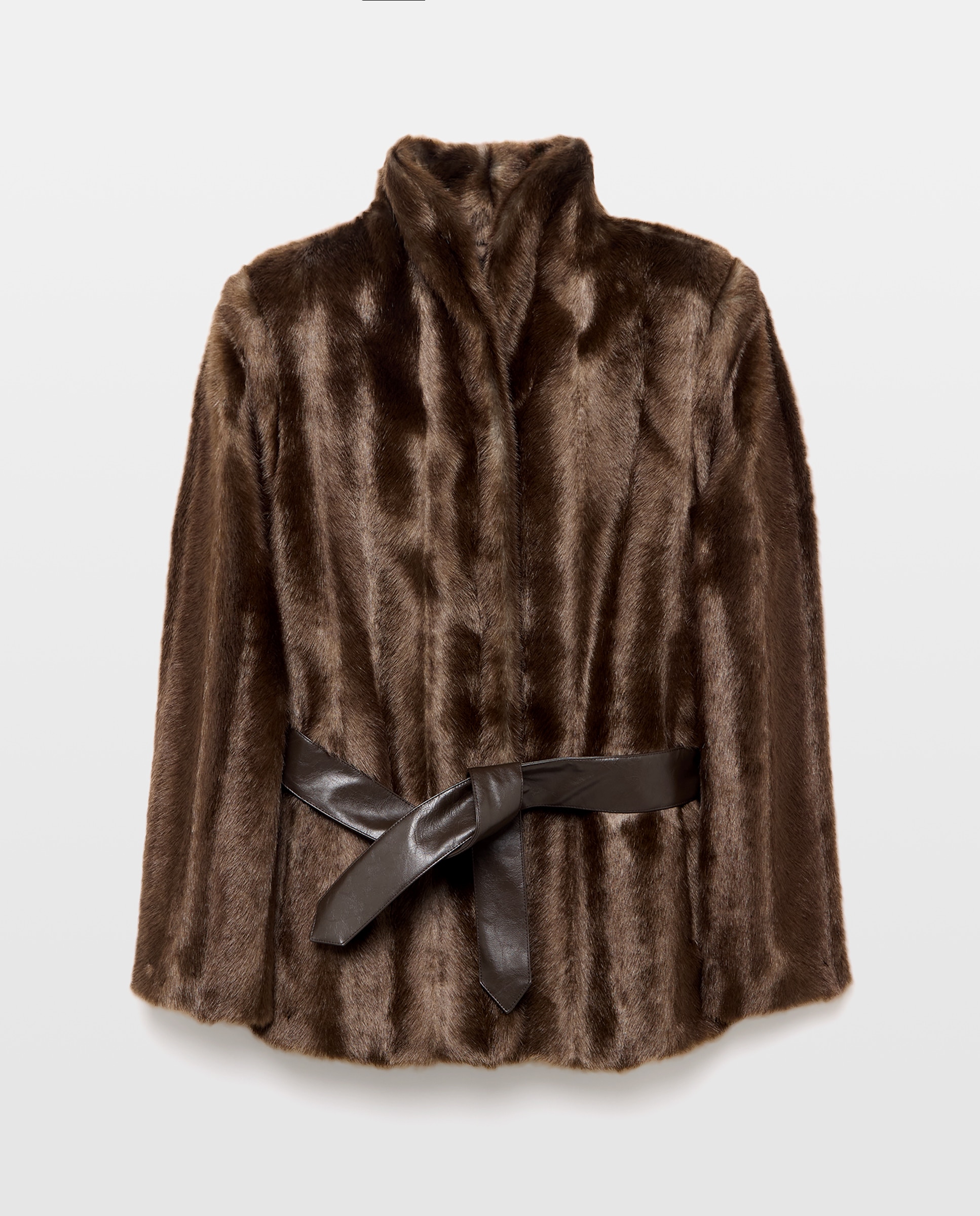Chaquetón pelo combinado - Tintoretto - 700 Marrón 700 Marrón-5
