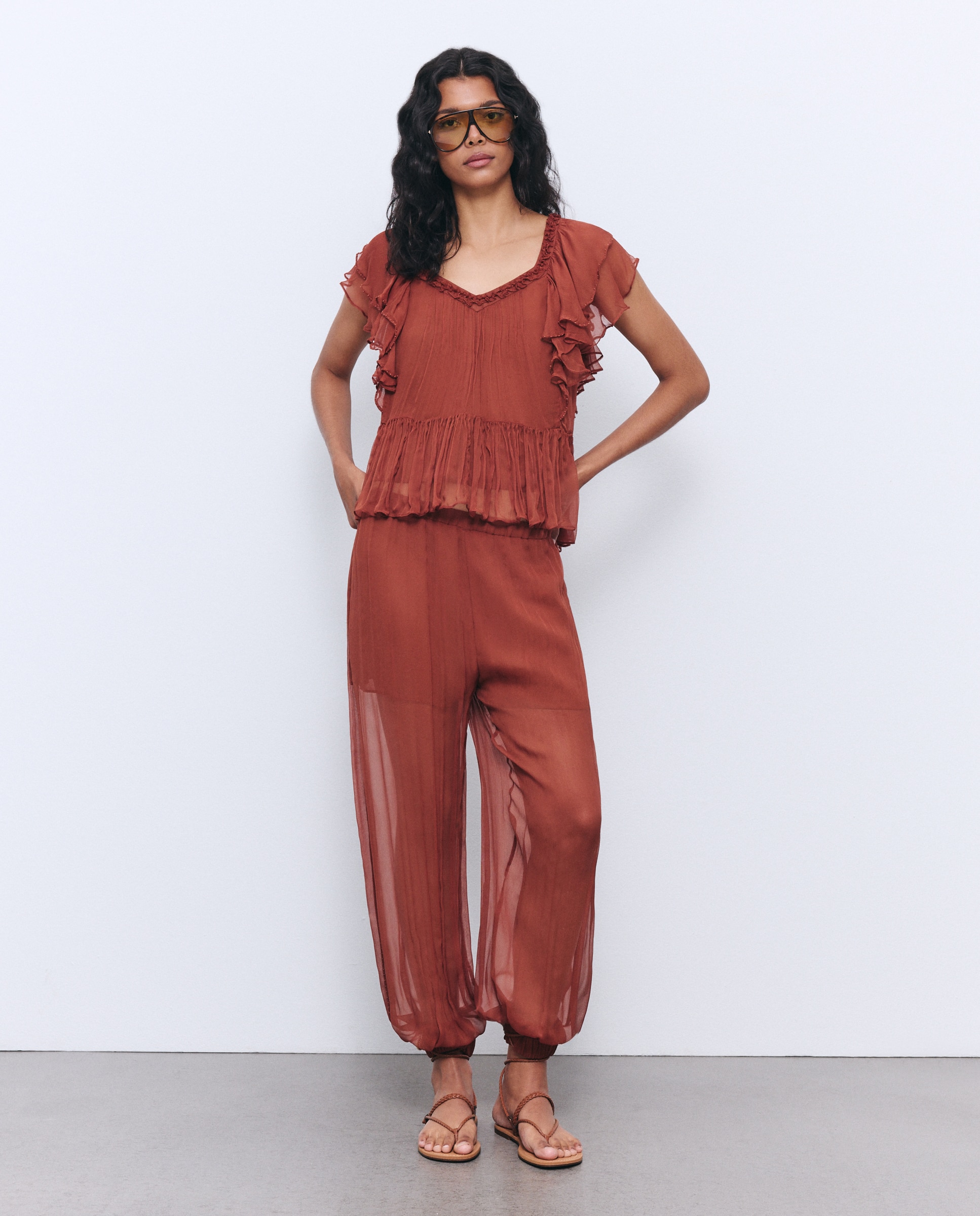 Blusa Beadings Castanho-2