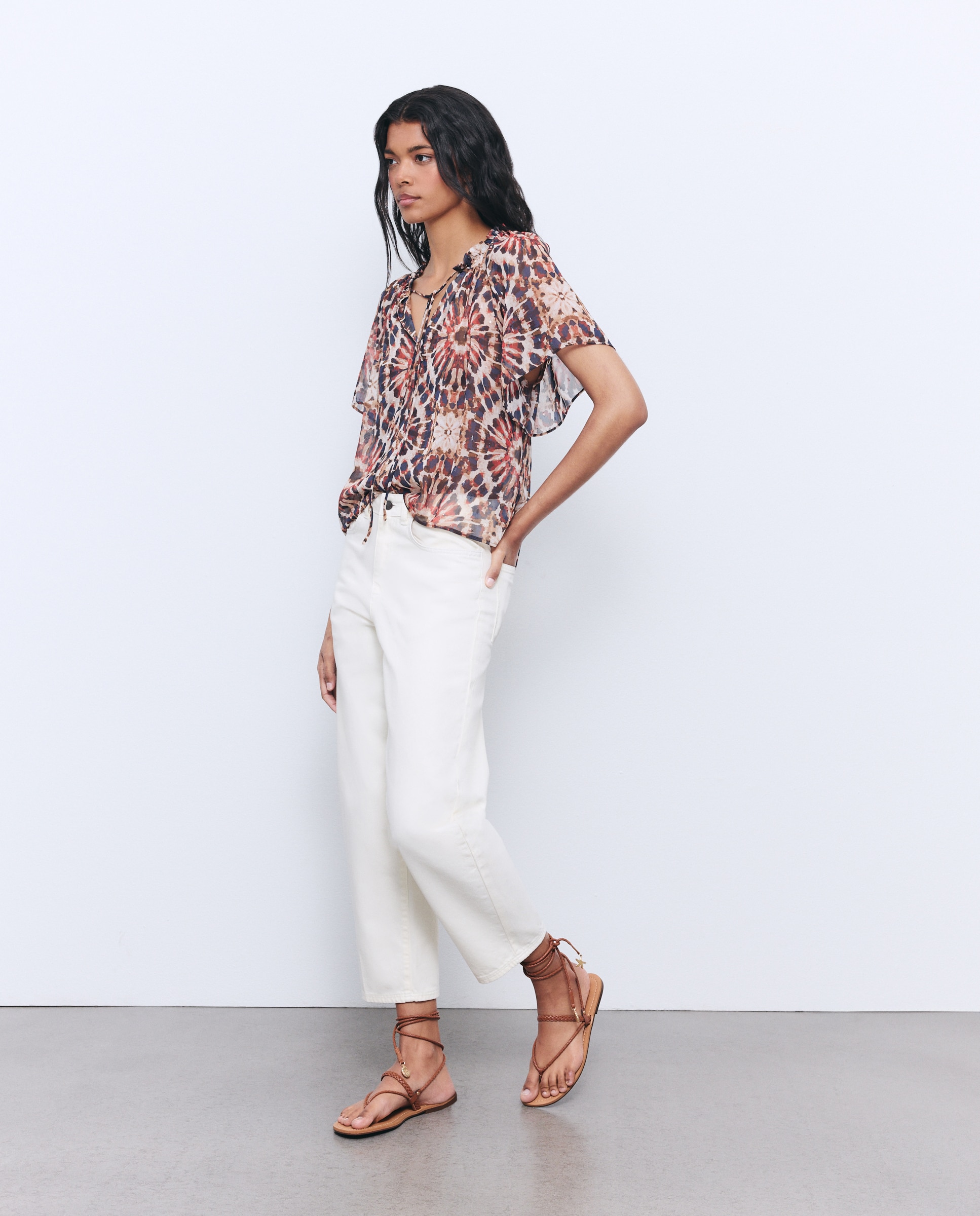 Blusa com Cordão Castanho-2