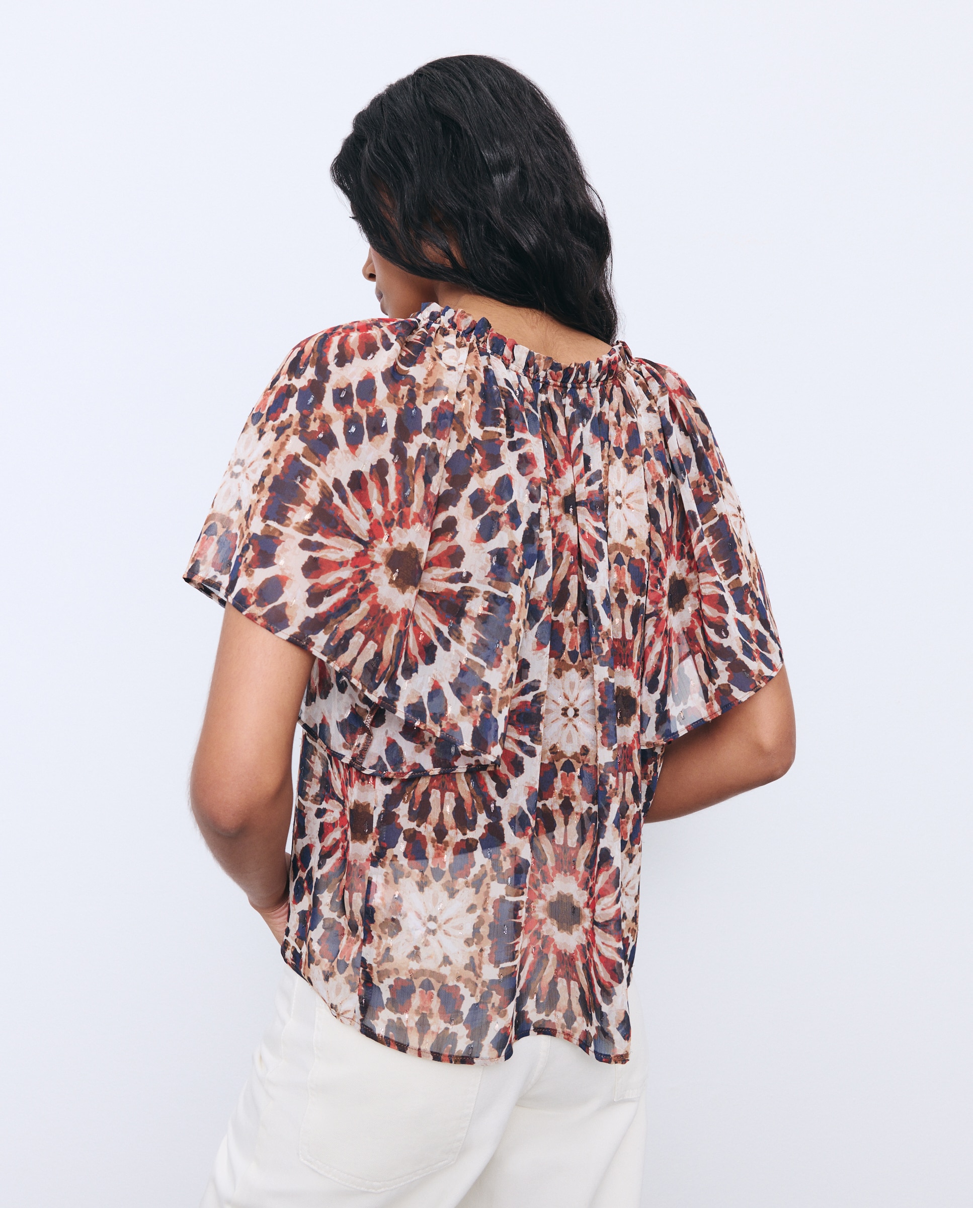Blusa com Cordão Castanho-3