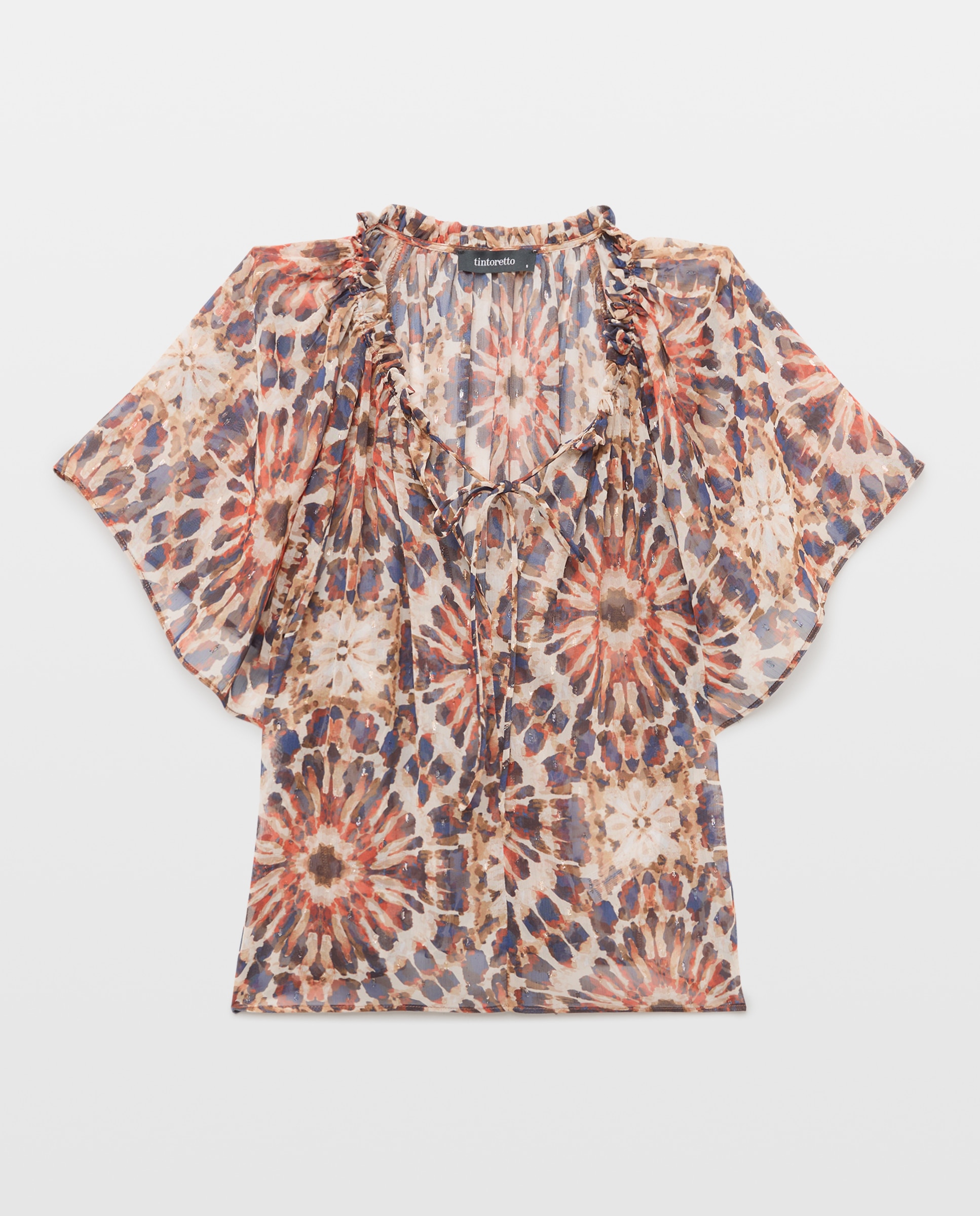 Blusa com Cordão Castanho-4