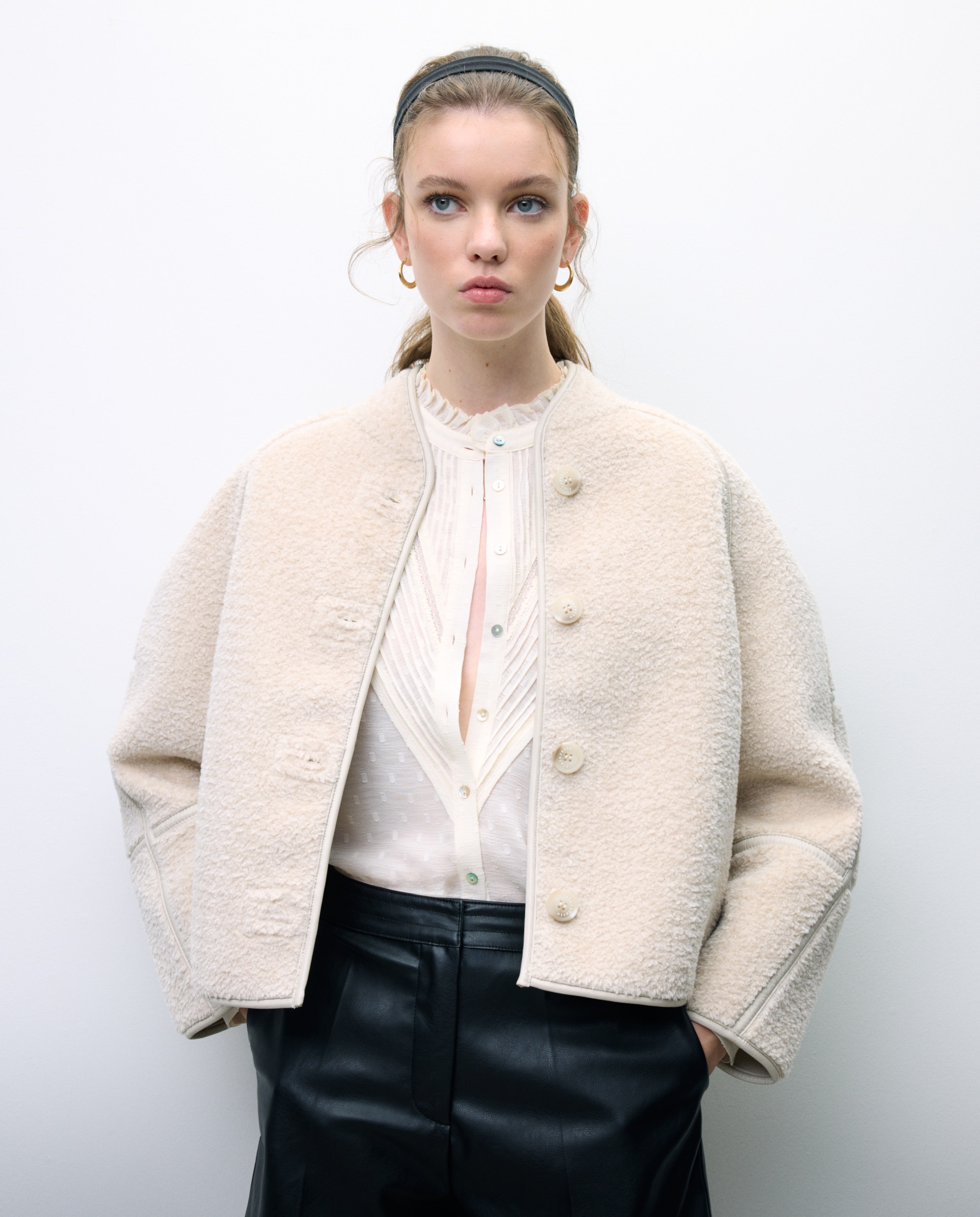 Sobretudo reversível de pêlo 120 Cru-4