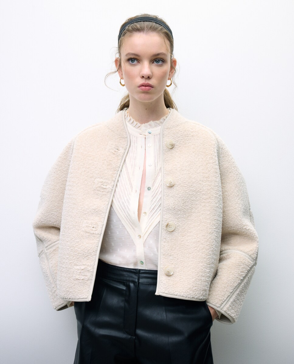 Sobretudo reversível de pêlo 120 Cru-4