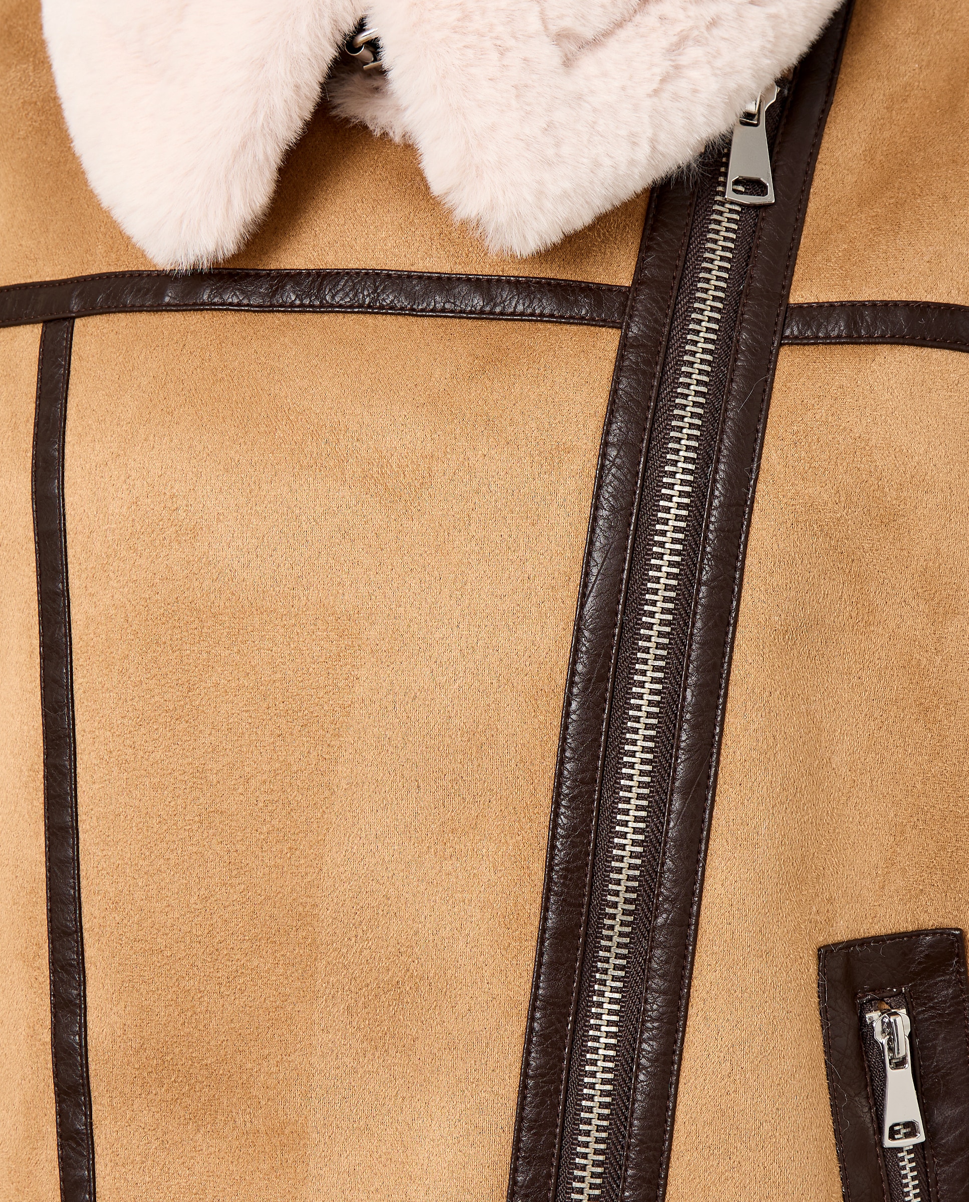 Blusão perfecto de dupla face de mulher 730 Camel-6