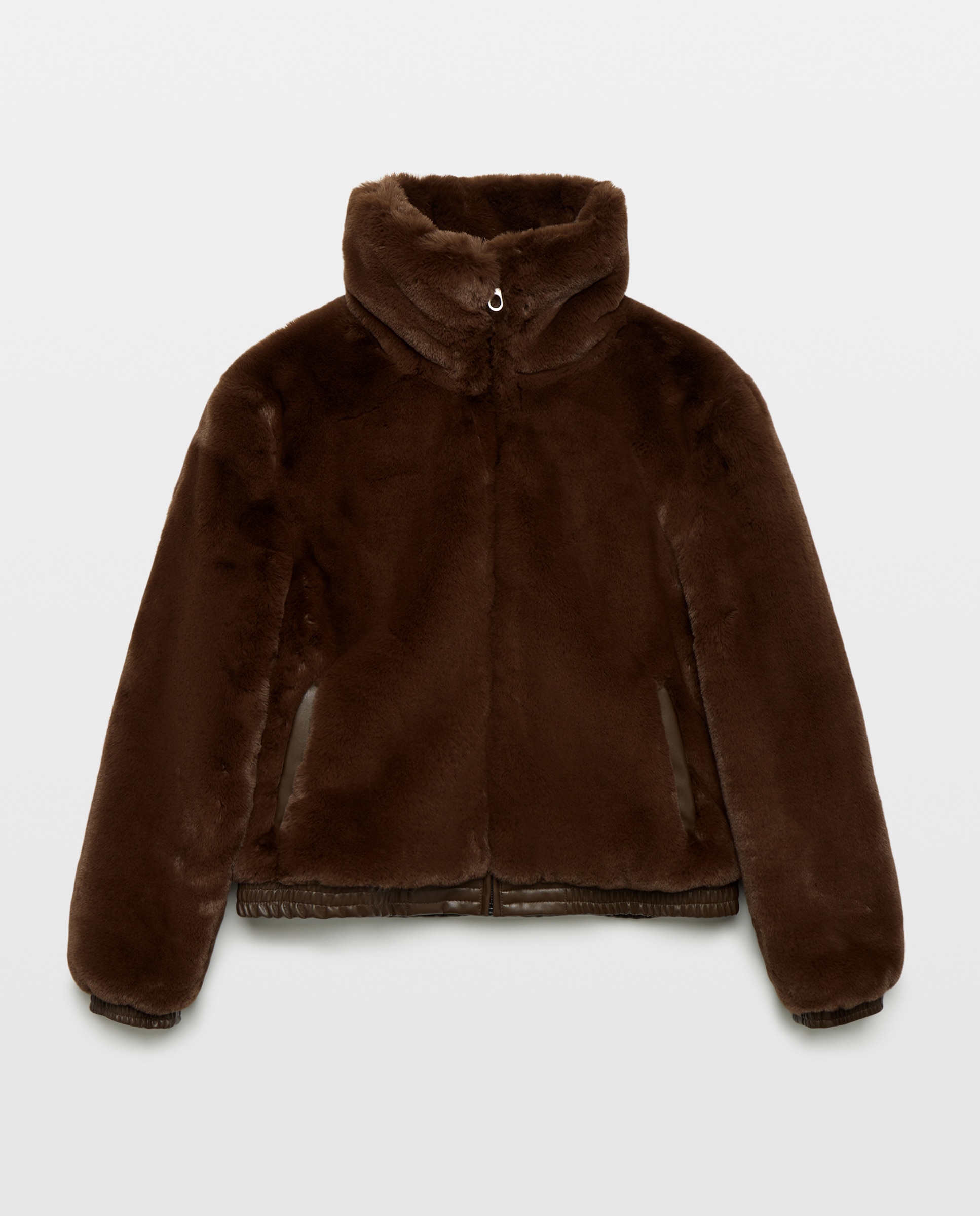 Chaqueta pelo cierre cremallera - Tintoretto - Marrón Marrón-5