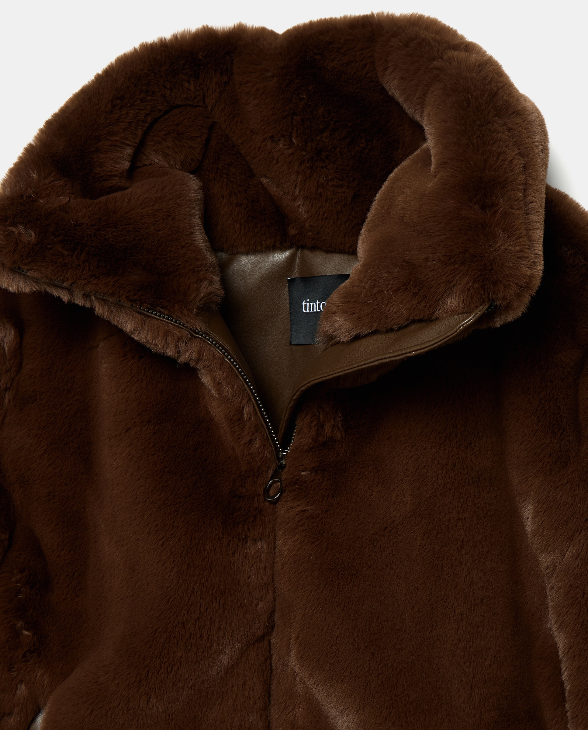 Chaqueta pelo cierre cremallera - Tintoretto - Marrón Marrón-6