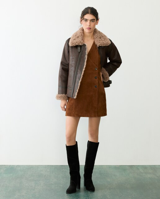 Chaquetón doble faz de mujer