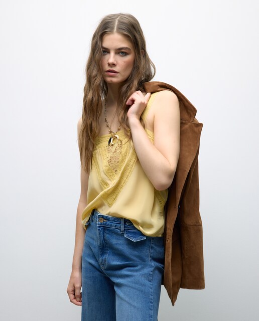 Imagem 0 de Blusa sem Mangas com Detalhe de Renda