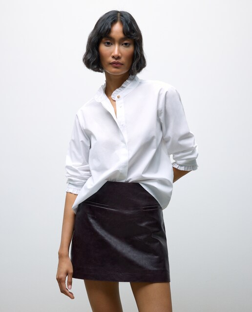 Imagem 0 de Camisa de Manga Comprida em Popelina com Folho