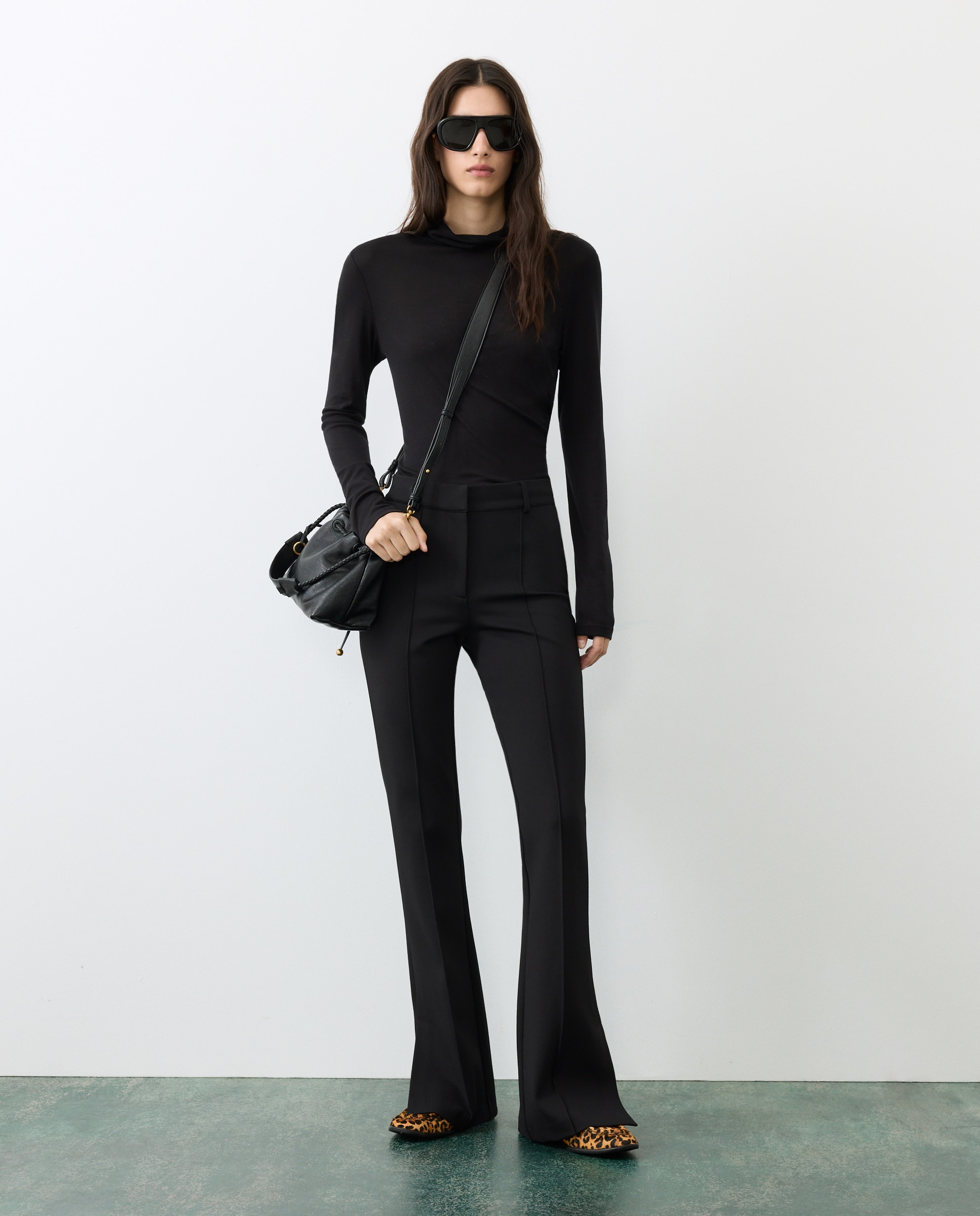 Leggins de mujer flare - Tintoretto - Negro Negro-1