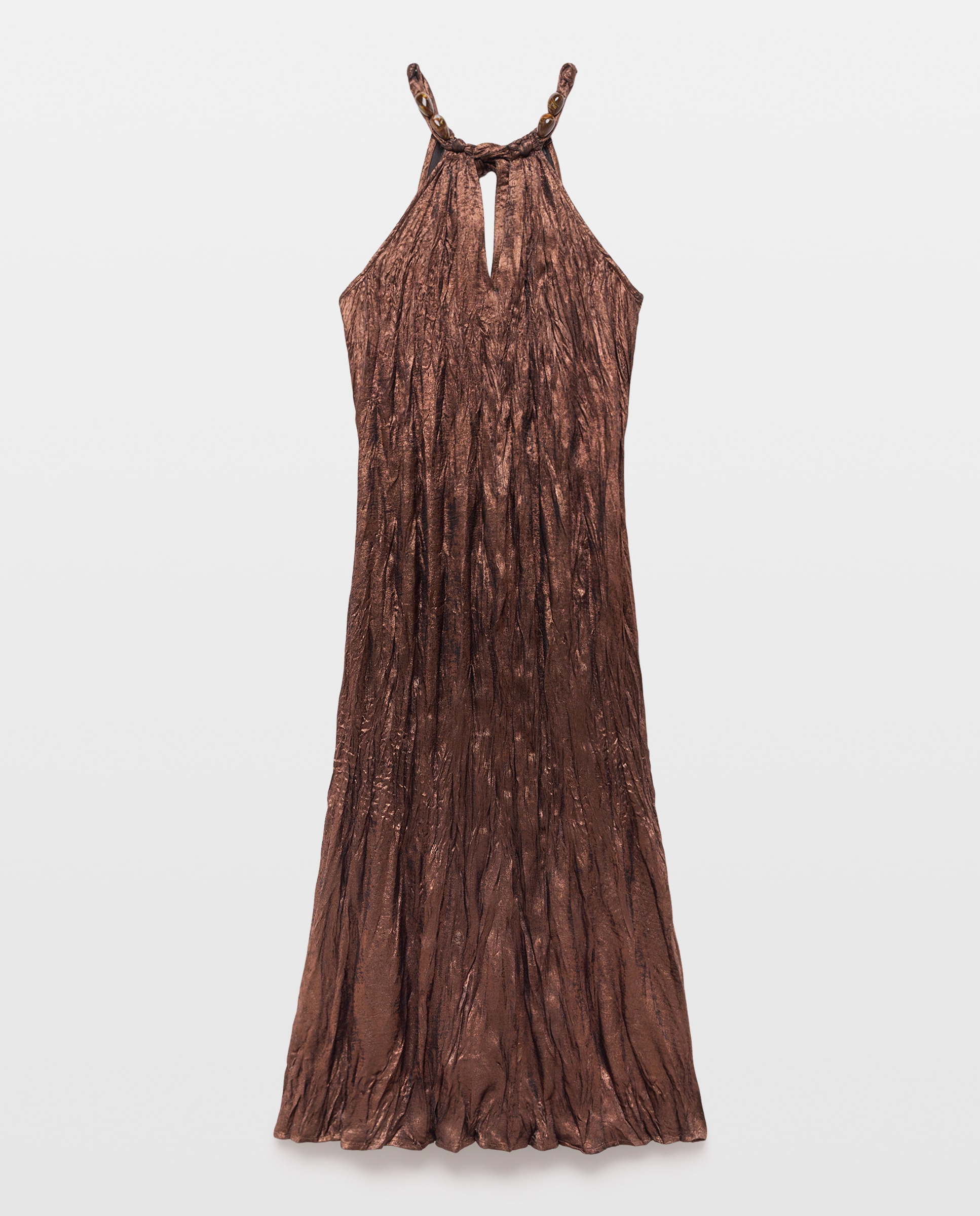 Imagem 0 de Vestido sem Mangas Halter com Detalhe de Nó e Pedraria