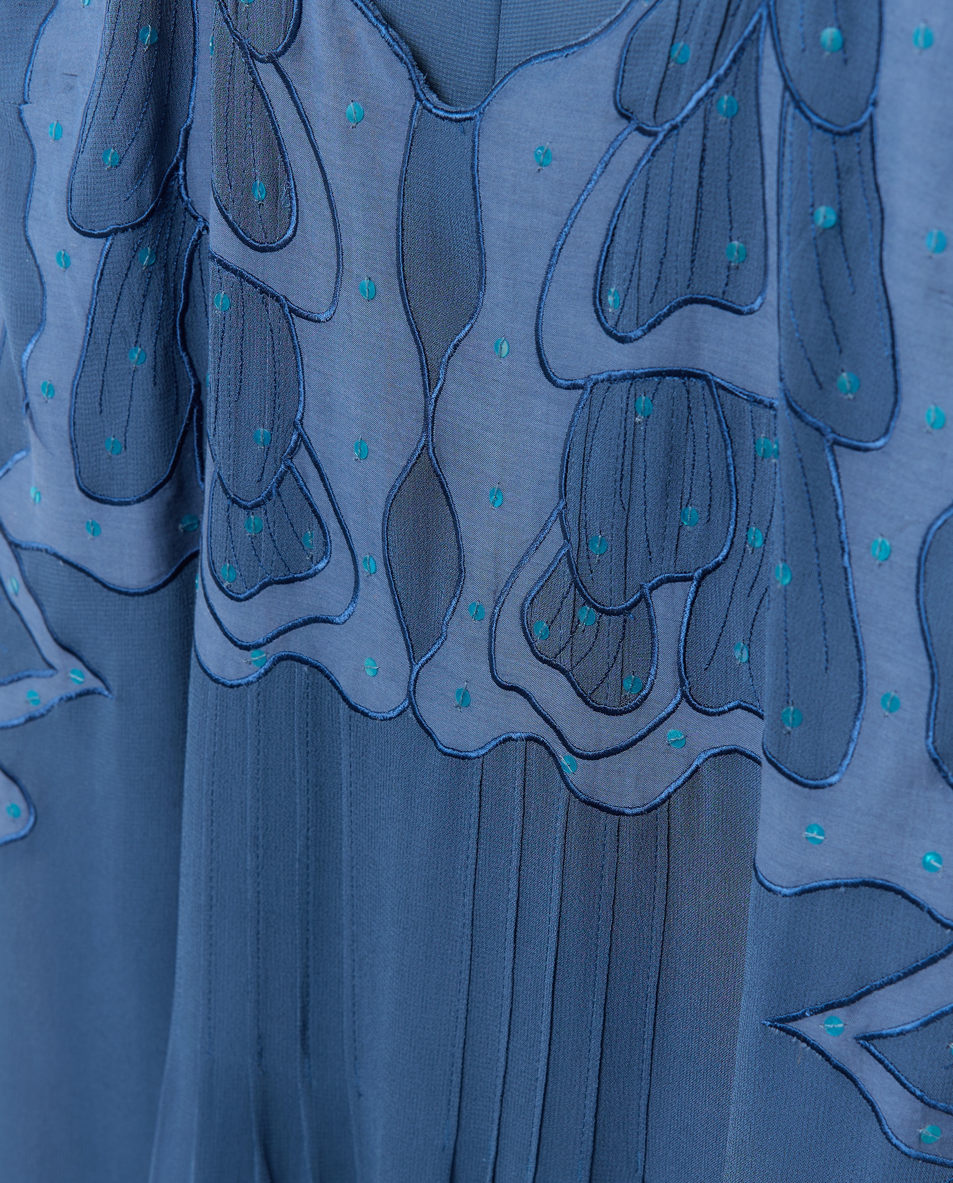 Vestido comprido assimétrico Azul-6