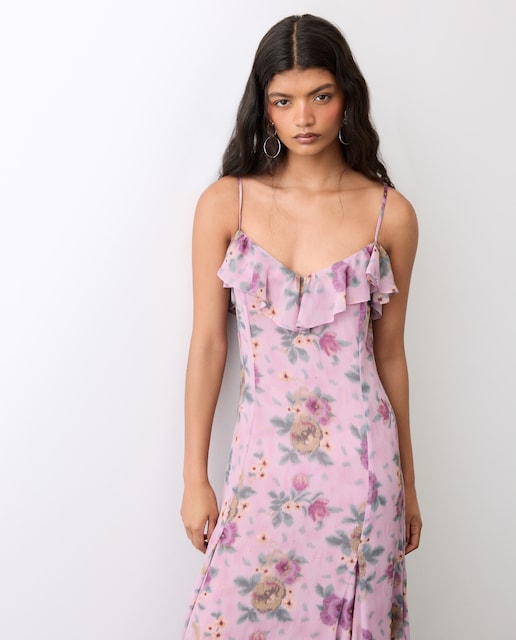 Imagen 0 de Vestido midi de tirantes Rosa