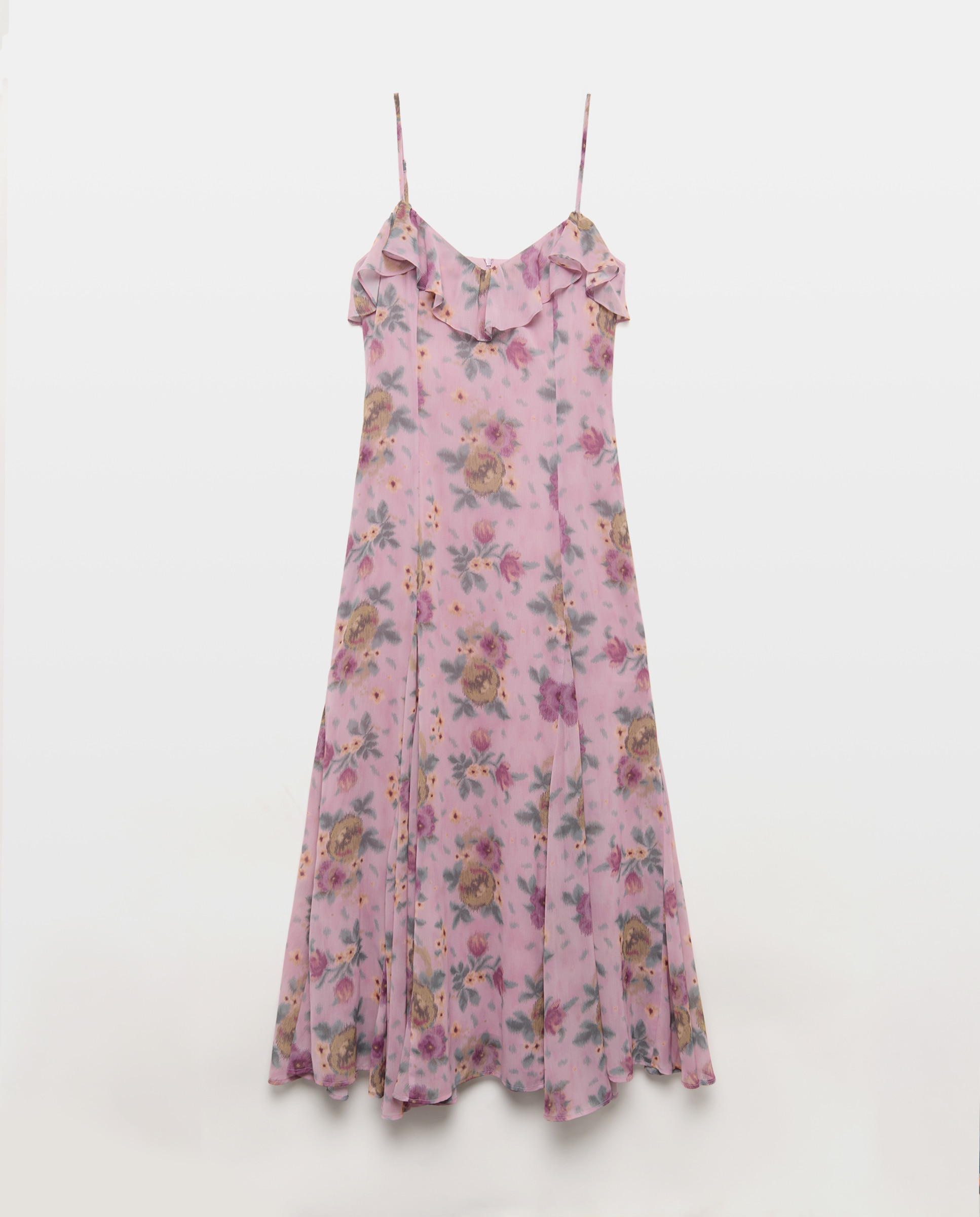 Vestido midi de alças Rosa-4