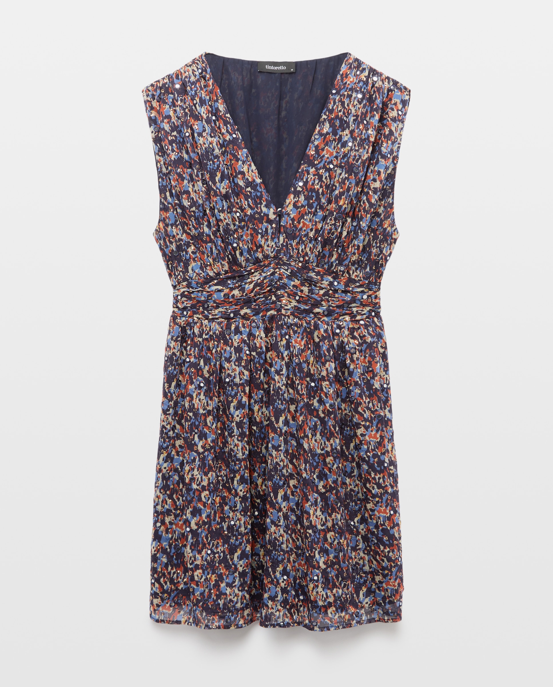Vestido Curto com Franzido na Cintura Azul-marinho-5