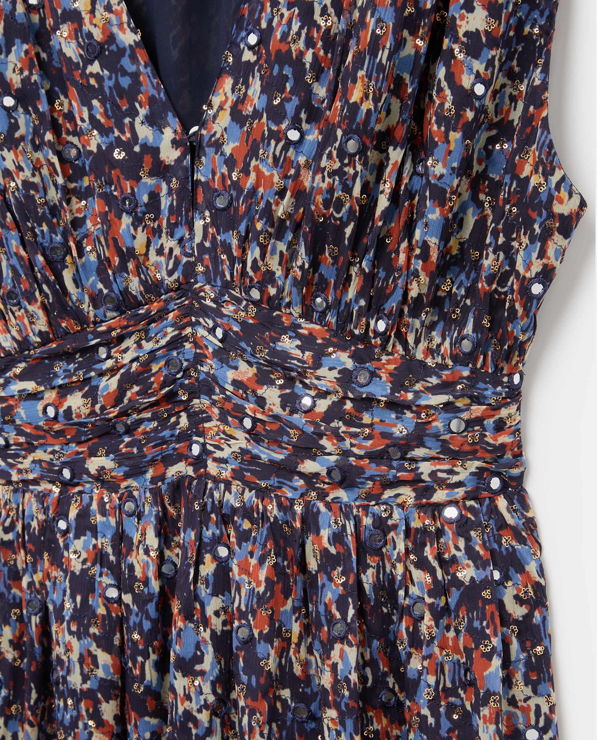 Vestido Curto com Franzido na Cintura Azul-marinho-6