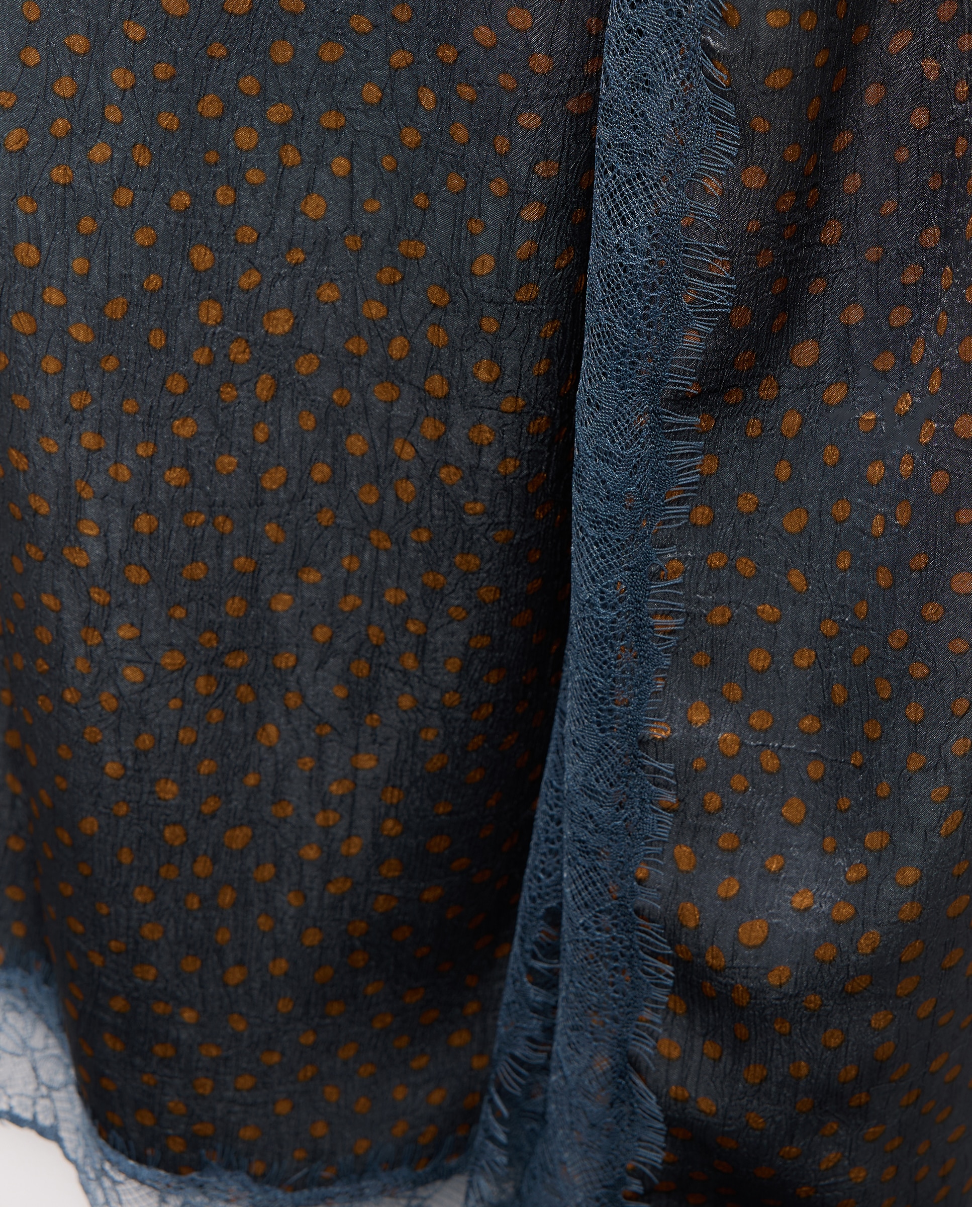 Vestido às Bolinhas com Renda 400 Azul-5