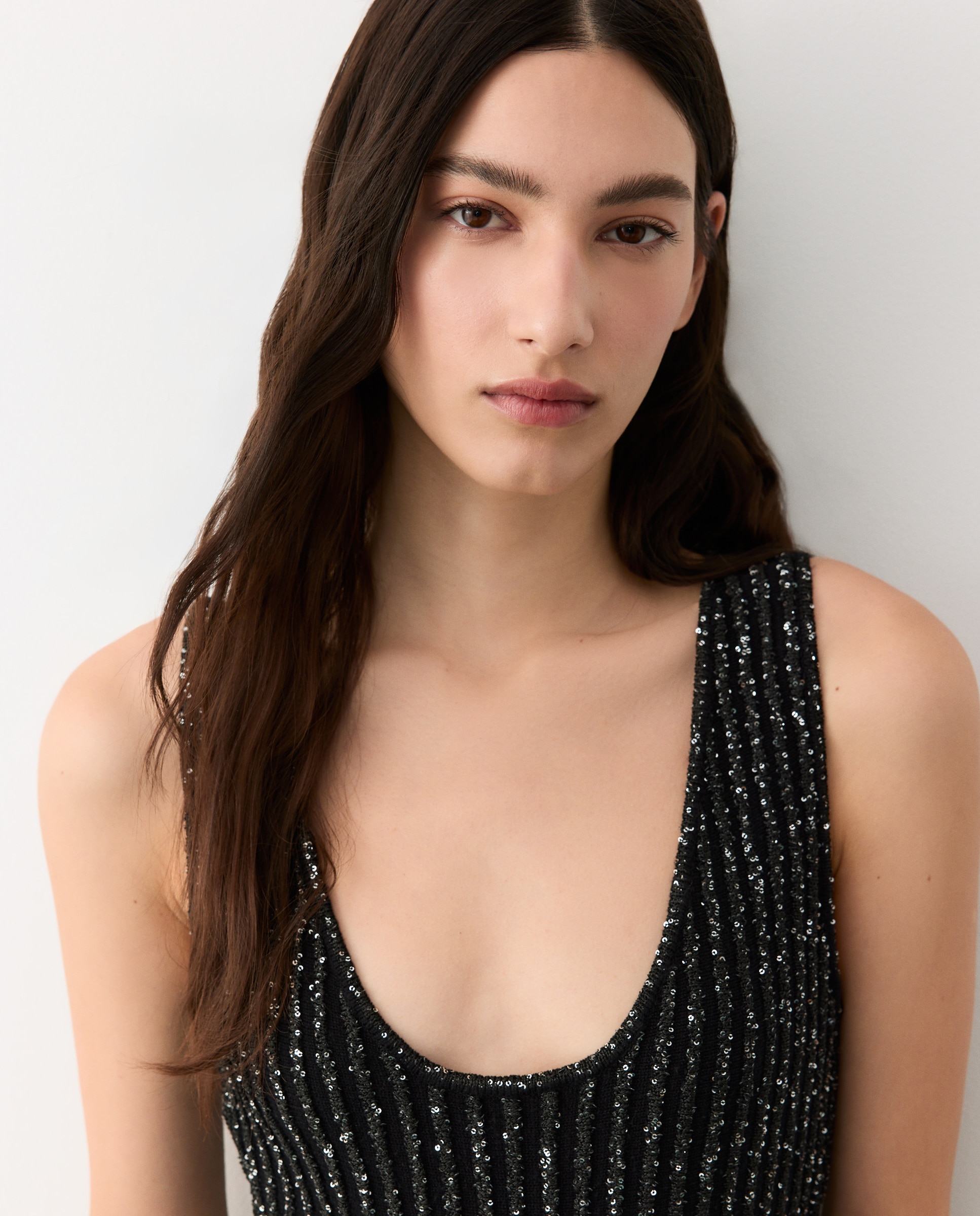 Imagen 2 de Vestido midi de punto - Tintoretto - Negro Negro