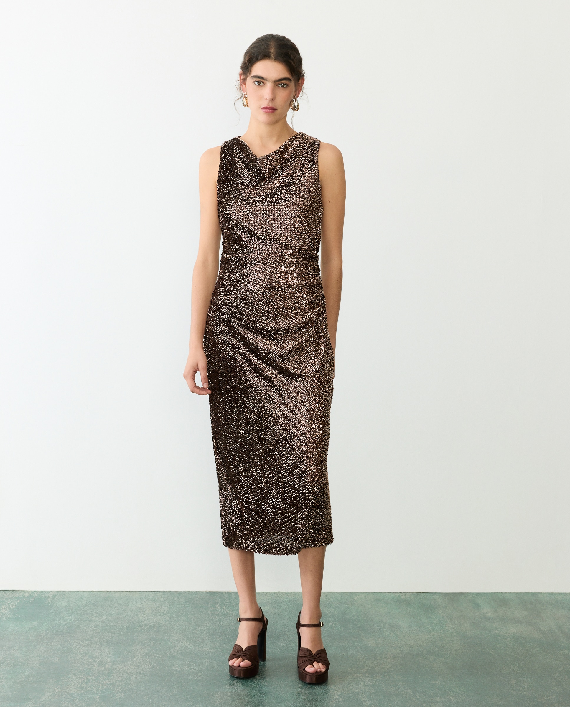 Imagen 2 de Vestido asimétrico de lentejuelas - Tintoretto - Cobre Cobre