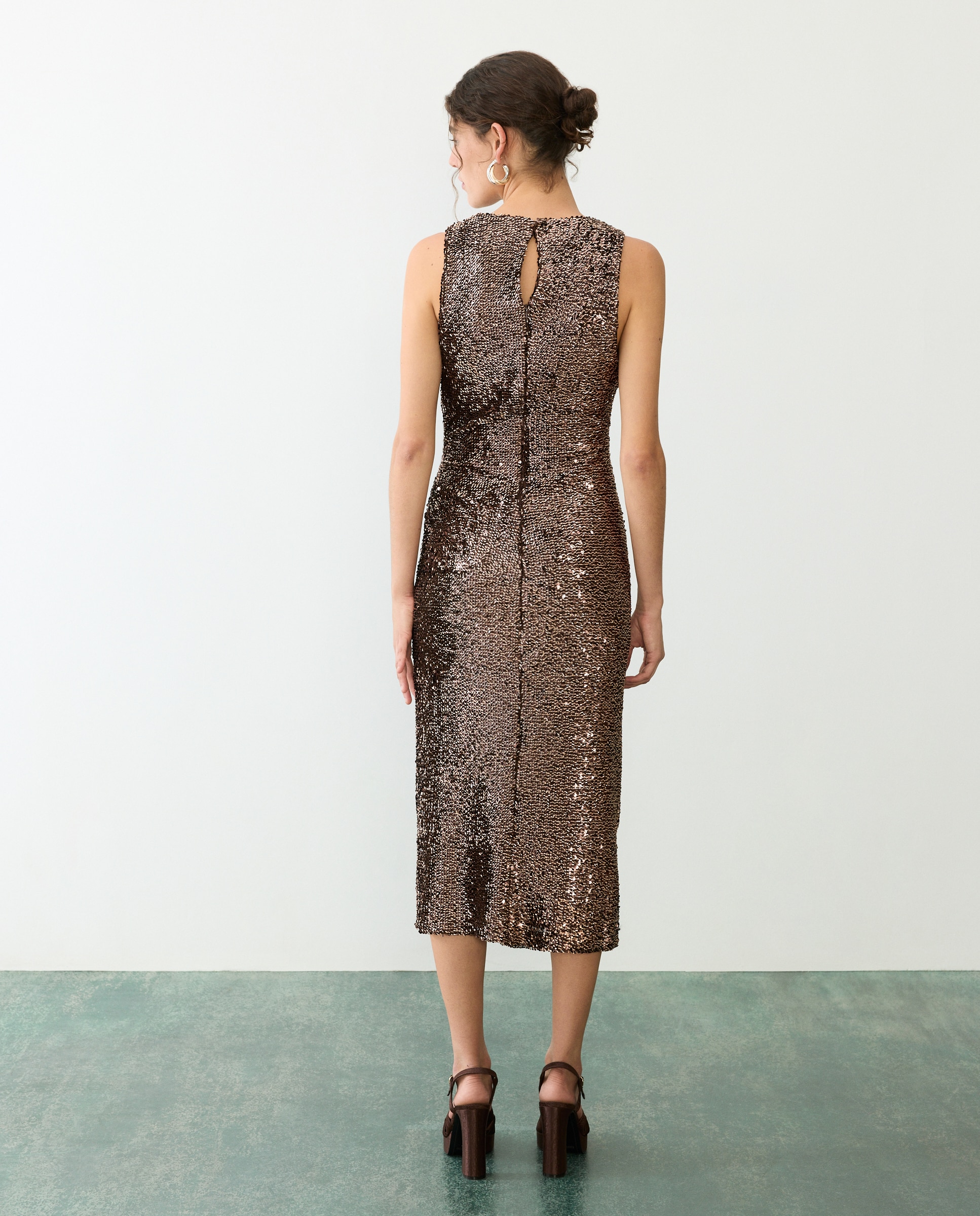 Imagen 3 de Vestido asimétrico de lentejuelas - Tintoretto - Cobre Cobre