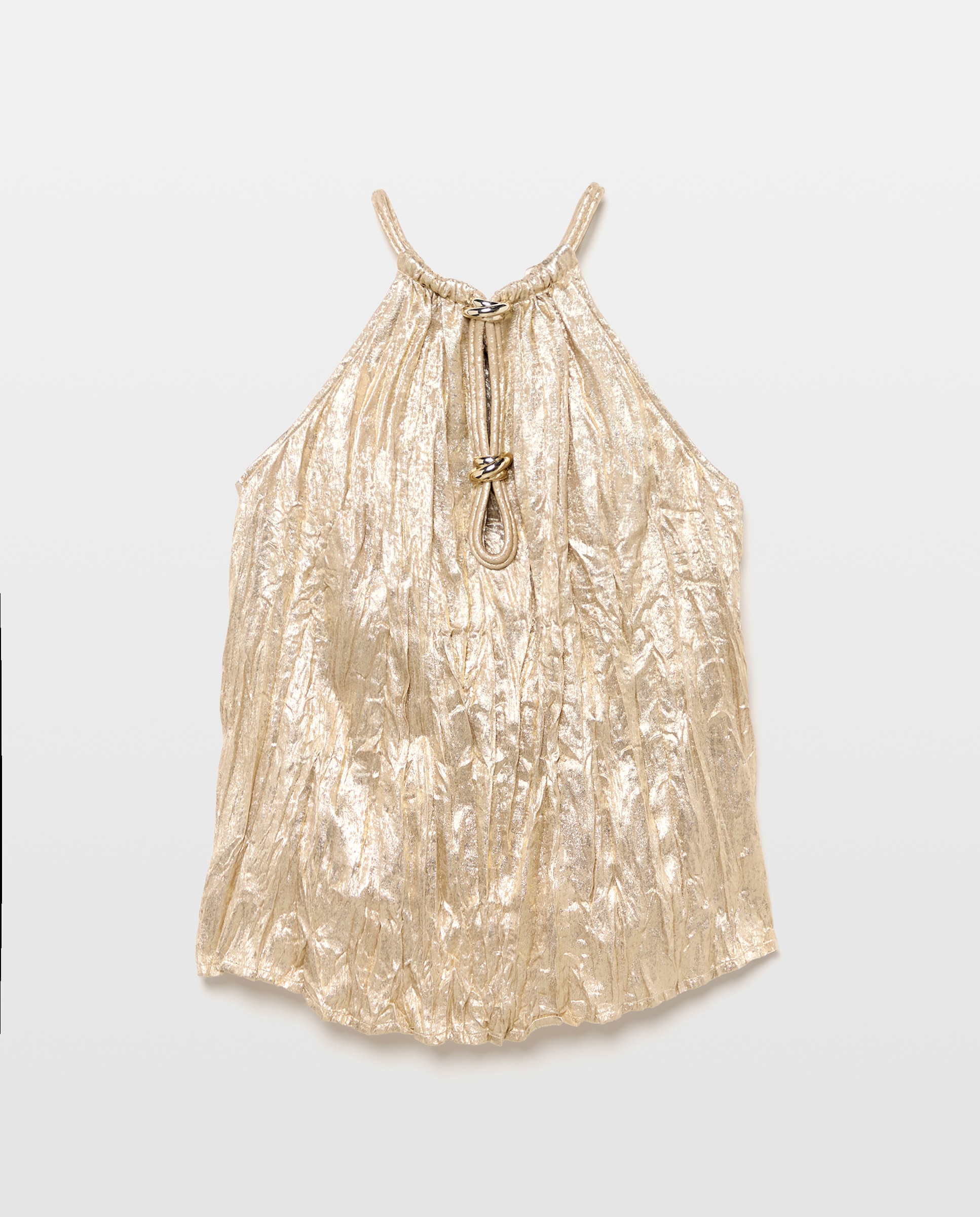 Imagen 5 de Blusa de mujer sin mangas con fornituras - Tintoretto - 390 Oro 390 Oro