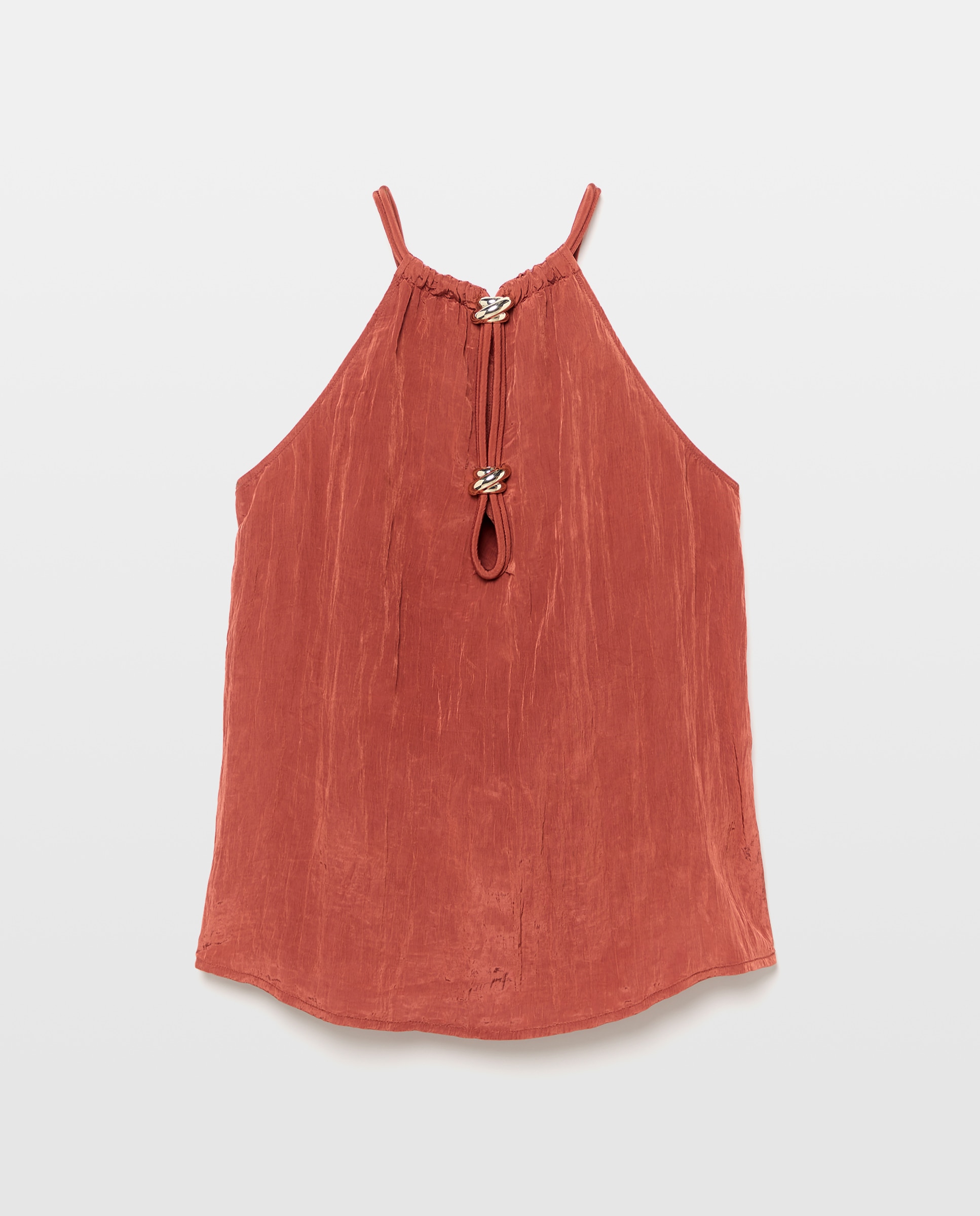 Blusa sem Mangas e com Pendentes 770 Terracota-5