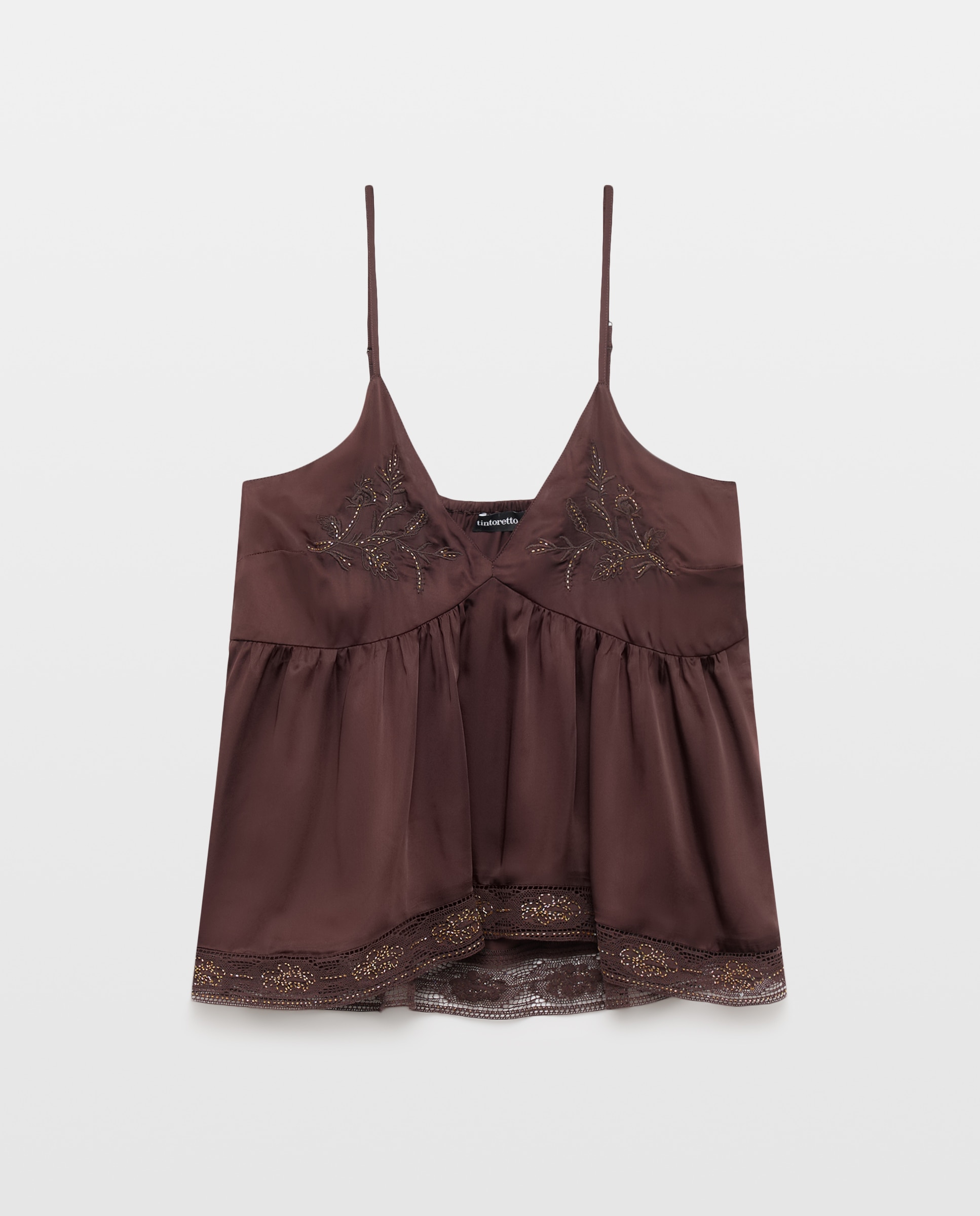 Blusa sem mangas Castanho-4